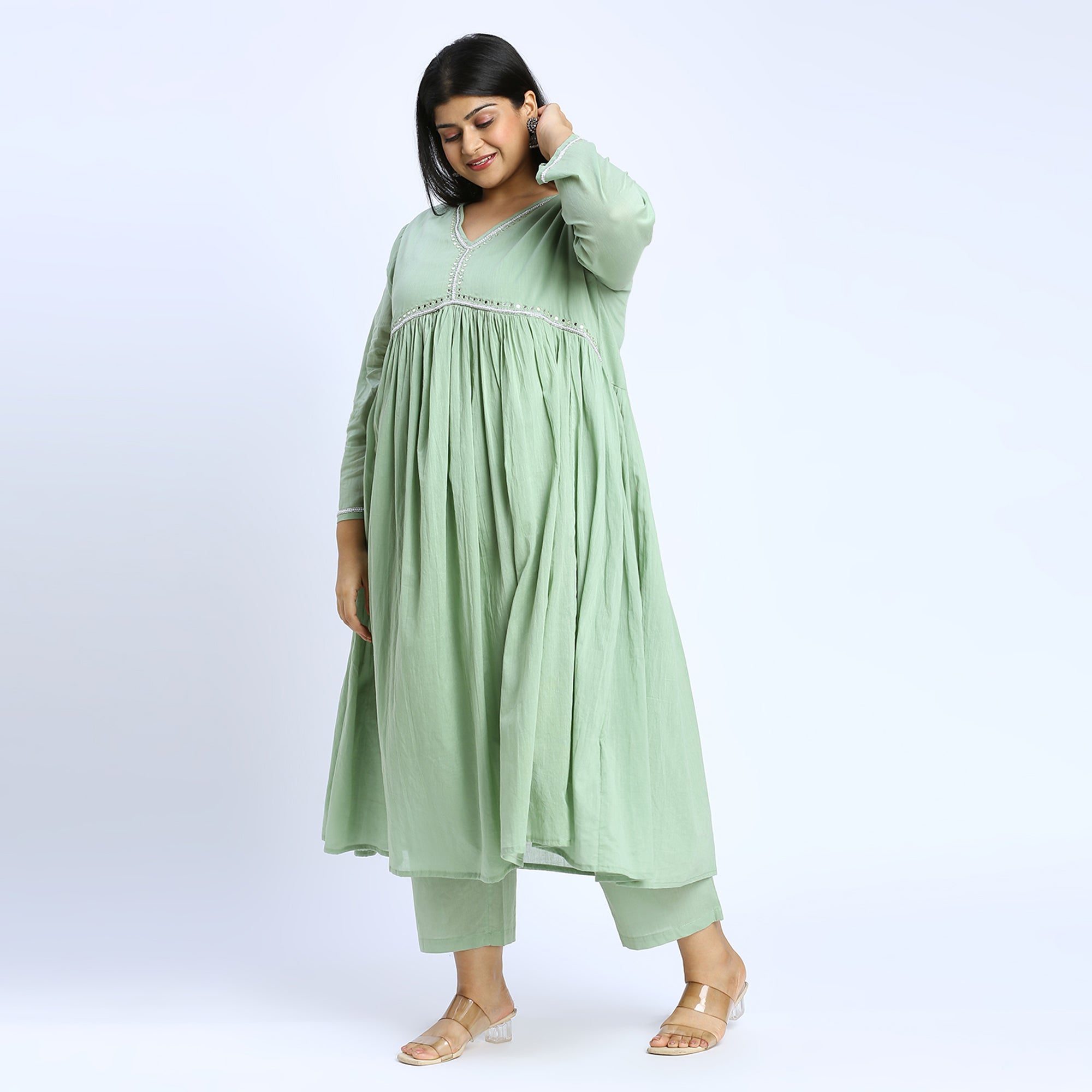 Plus Size Skd | 2XL - 8XL | 100% Cotton | Mint Green