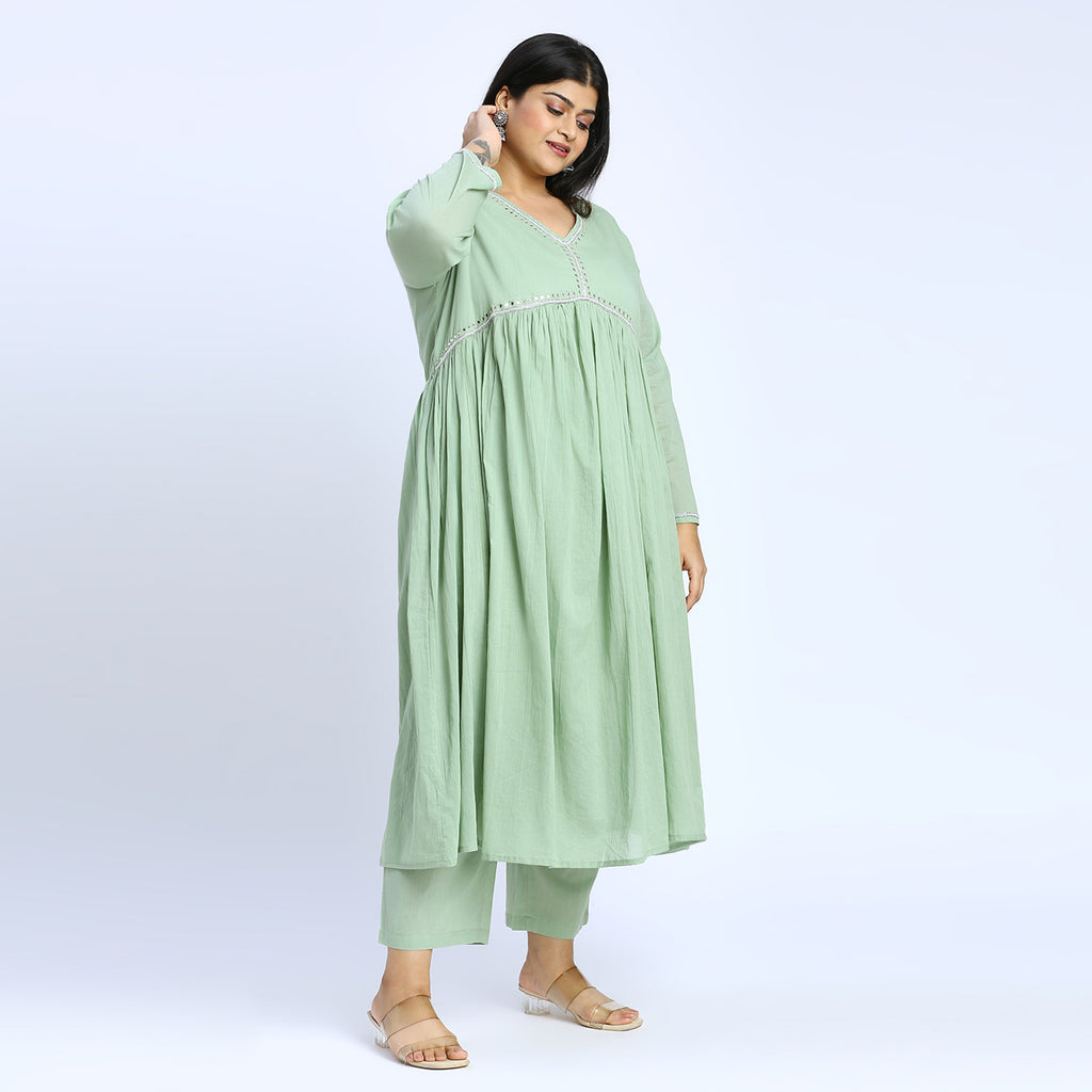Plus Size Skd | 2XL - 8XL | 100% Cotton | Mint Green