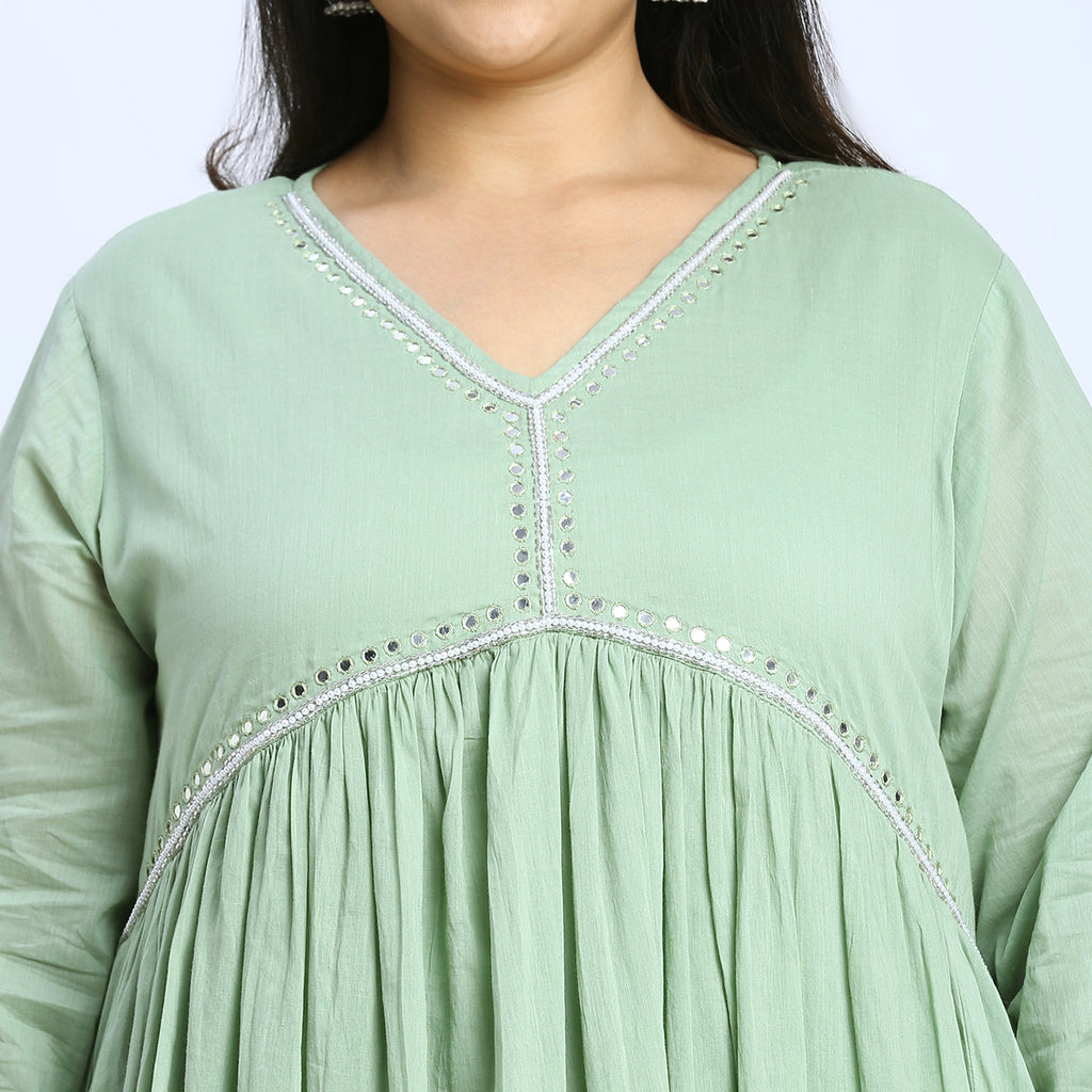 Plus Size Skd | 2XL - 8XL | 100% Cotton | Mint Green