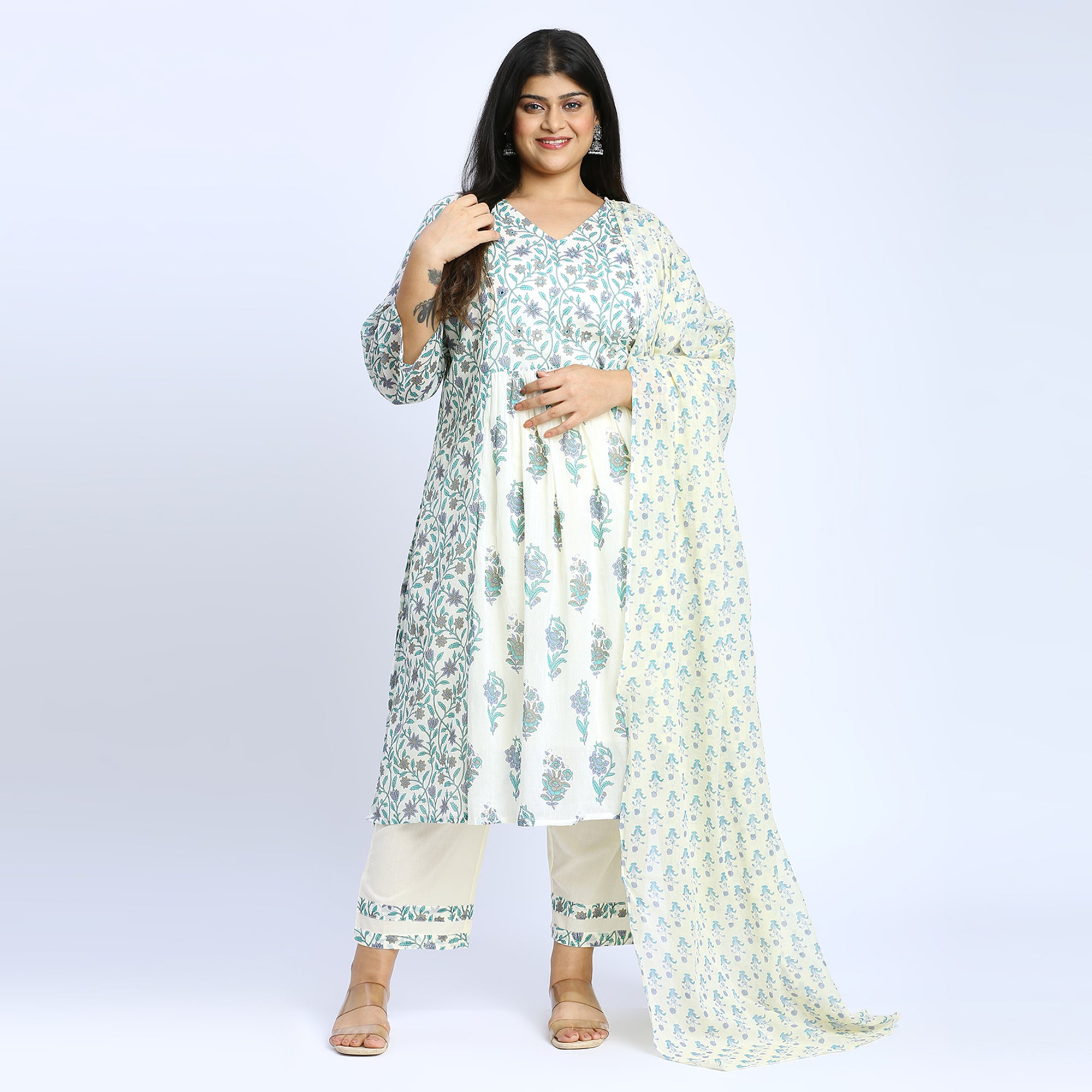 Plus Size Skd | 2XL - 8XL | 100% Cotton | Off White