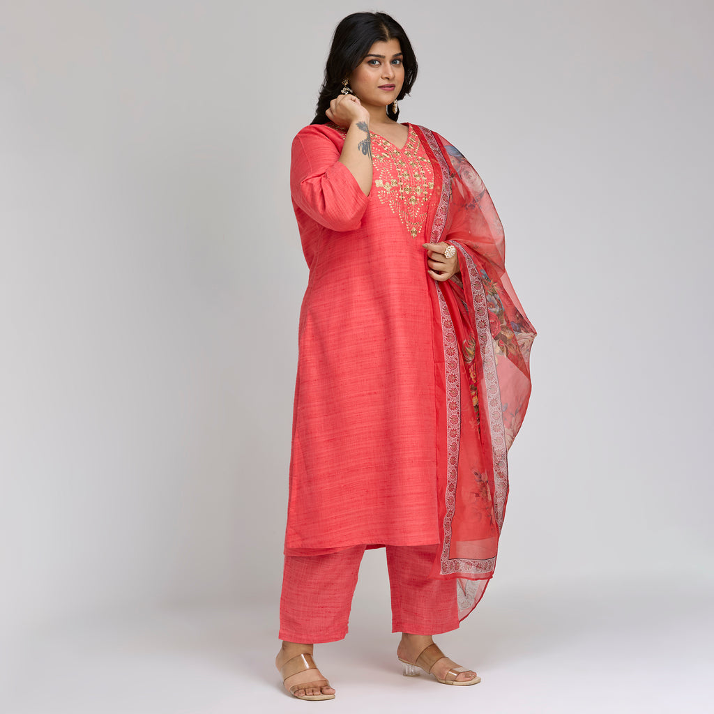 Plus Size Skd | 2XL-8XL | 100% Cotton | Pink