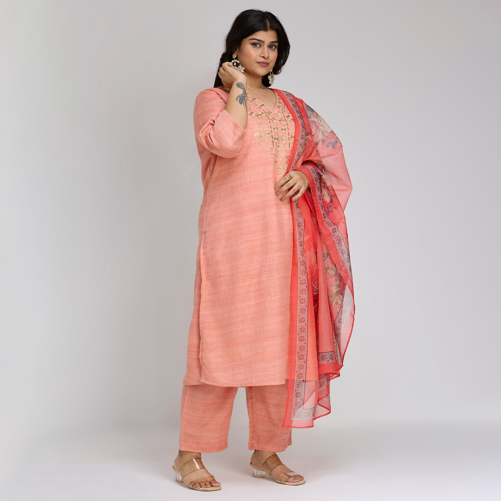 Plus Size Skd | 2XL-8XL | 100% Cotton | Coral