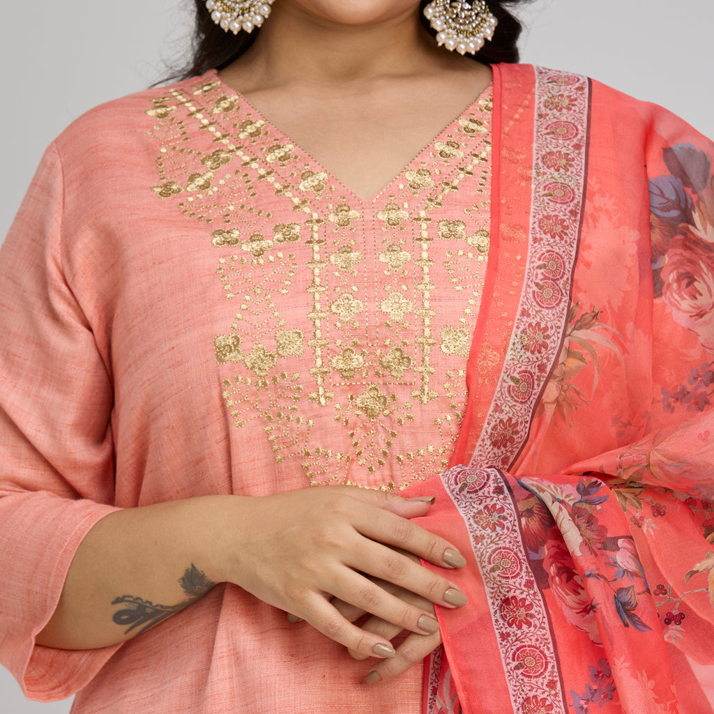 Plus Size Skd | 2XL-8XL | 100% Cotton | Coral