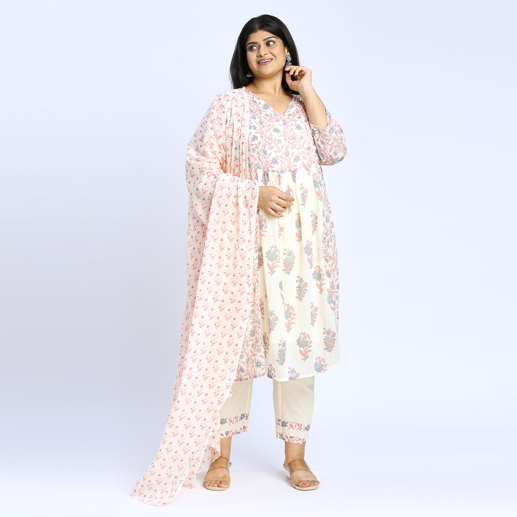 Plus Size Skd | 2XL - 8XL | 100% Cotton | Off White