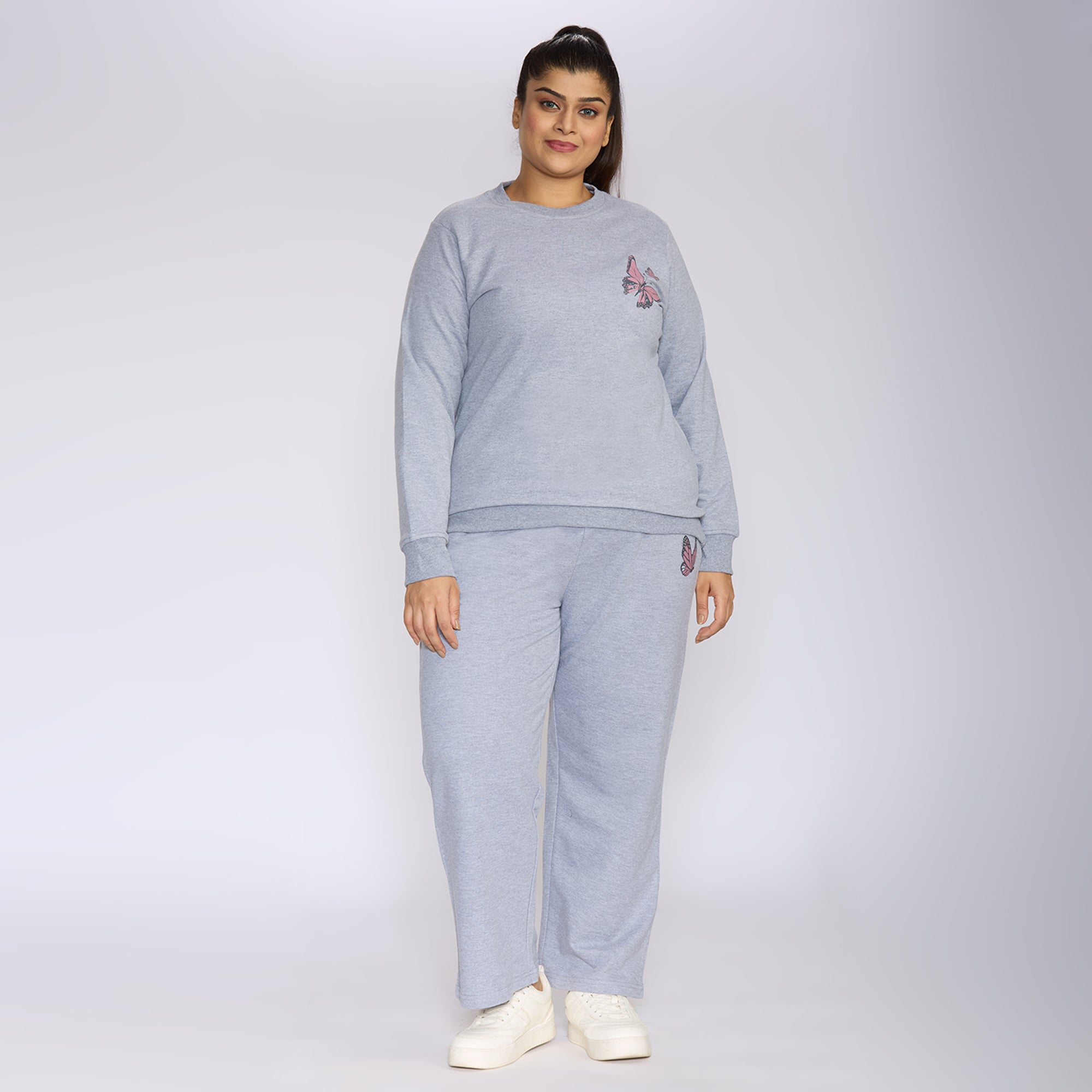 Sizeupp | Plus Size  Sweatshirt For Women | 2XL - 8XL |  | Solid | Grey Melange