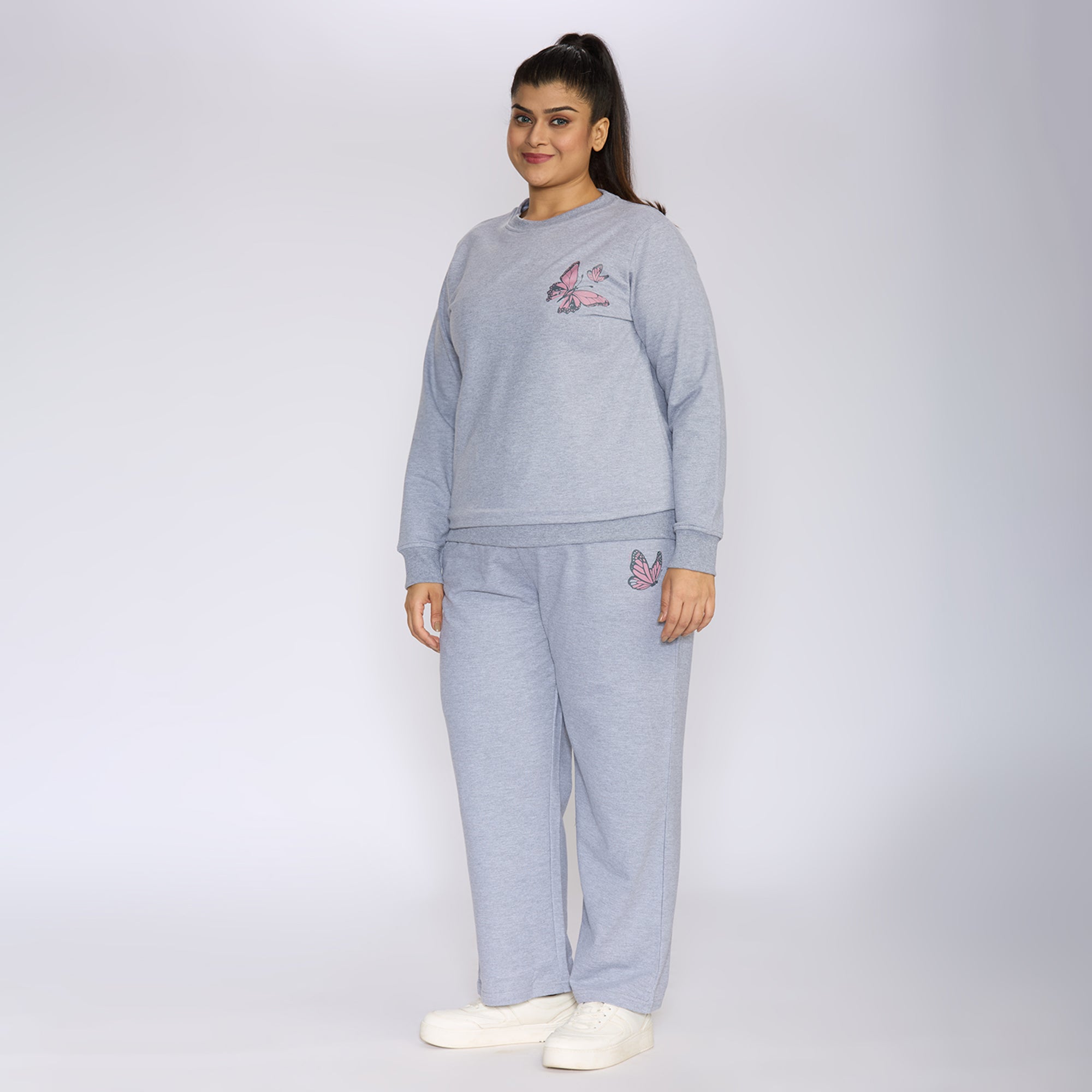 Sizeupp | Plus Size  Sweatshirt For Women | 2XL - 8XL |  | Solid | Grey Melange