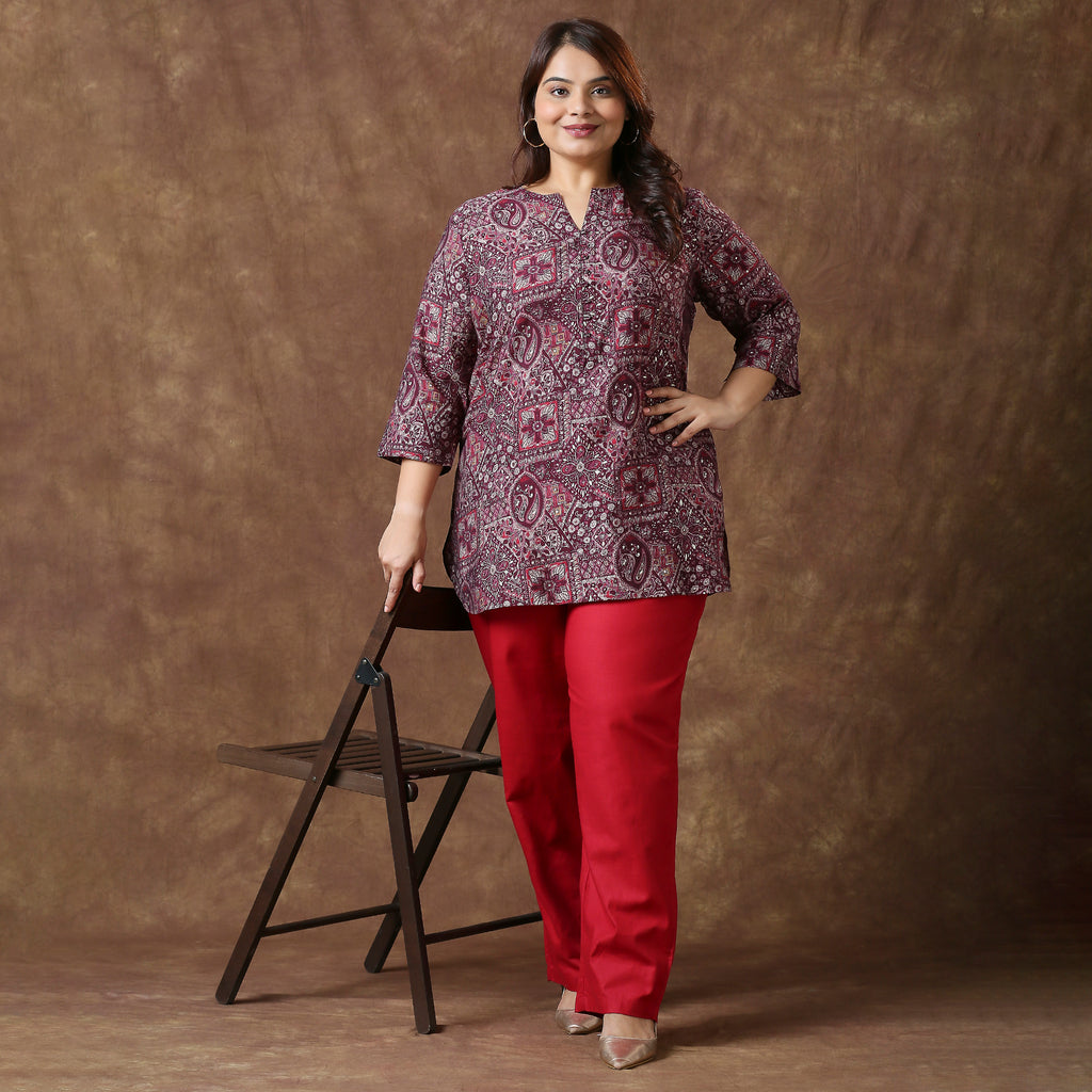Plus Size Tunic | 2XL - 8XL | Maroon