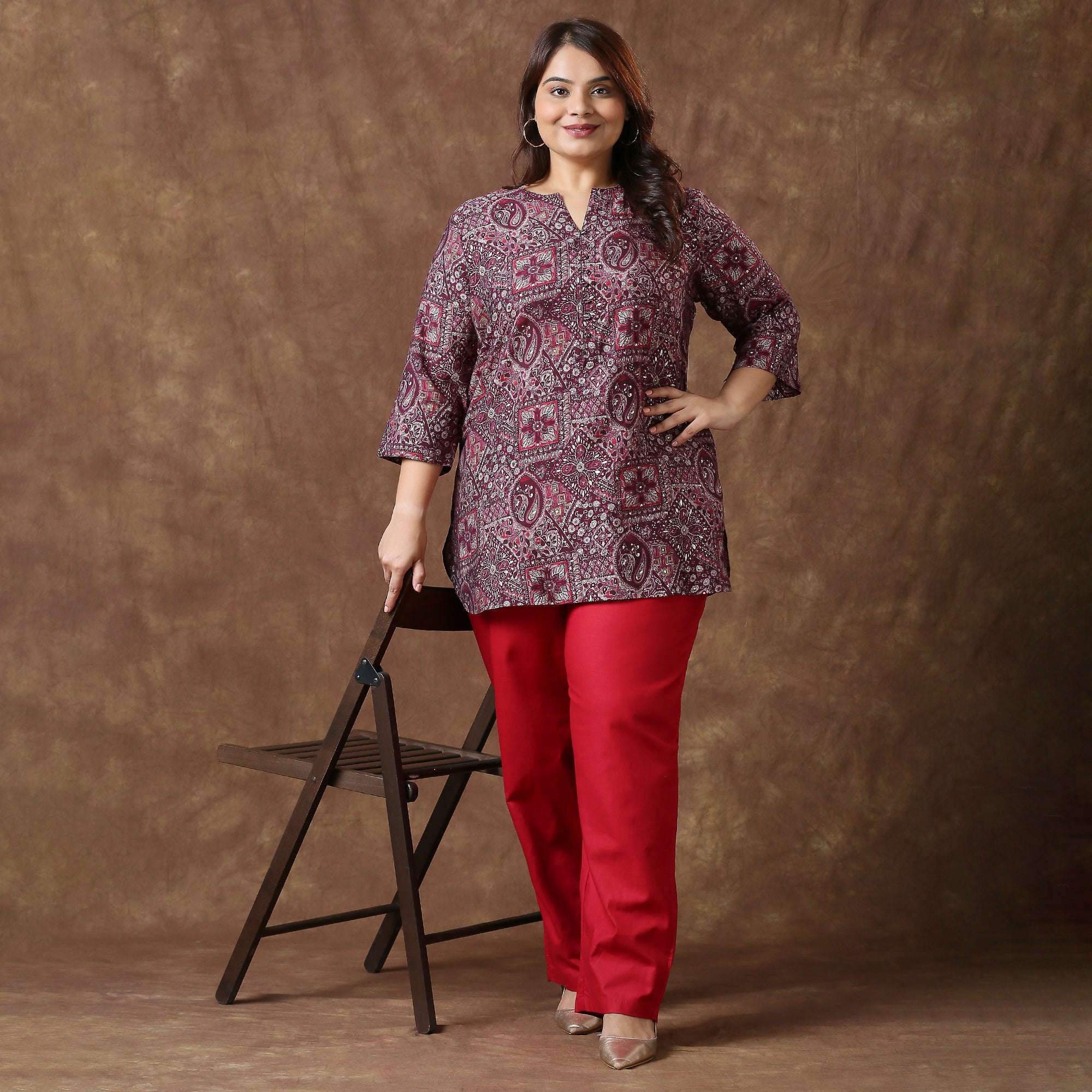 Plus Size Tunic | 2XL - 8XL | Maroon