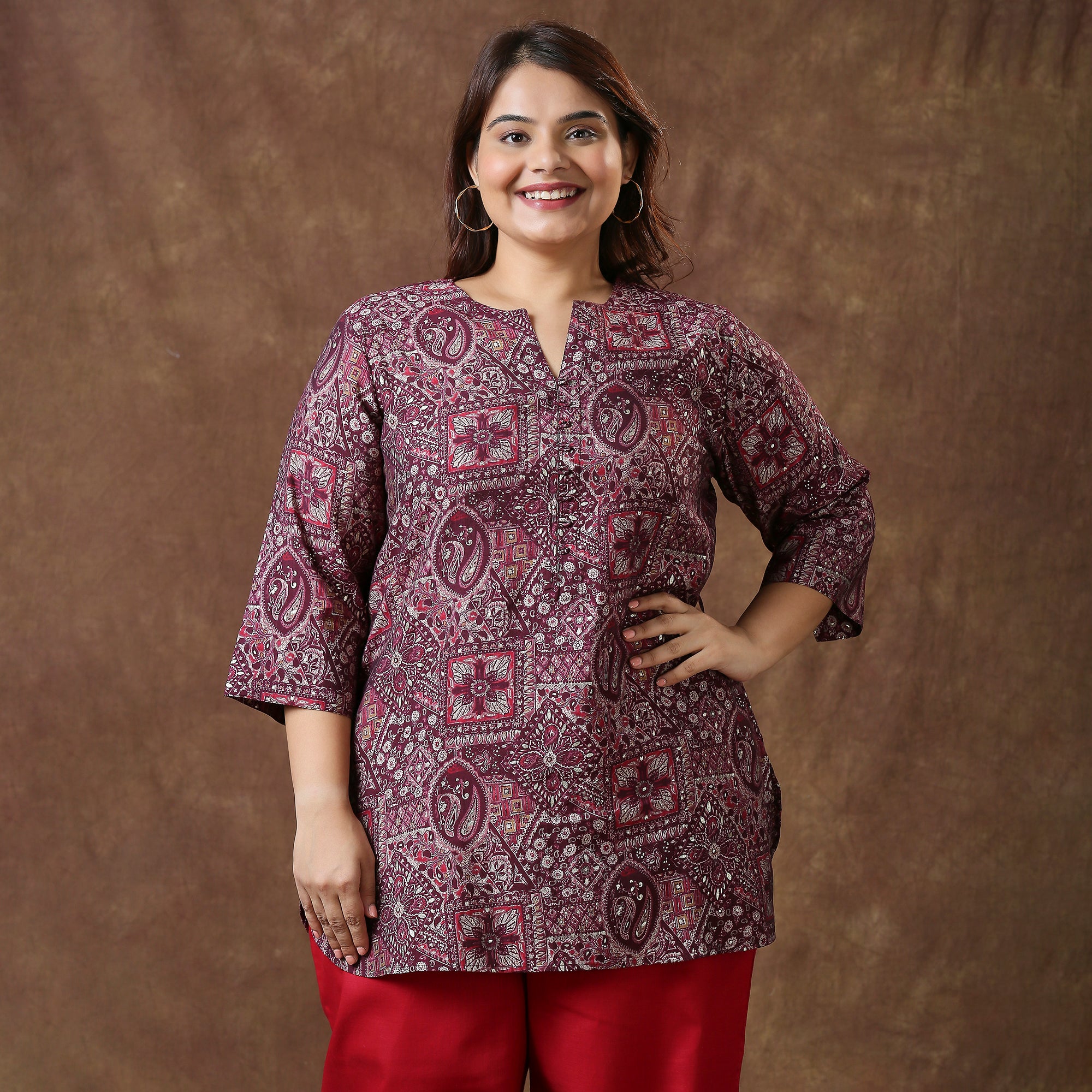 Plus Size Tunic | 2XL - 8XL | Maroon