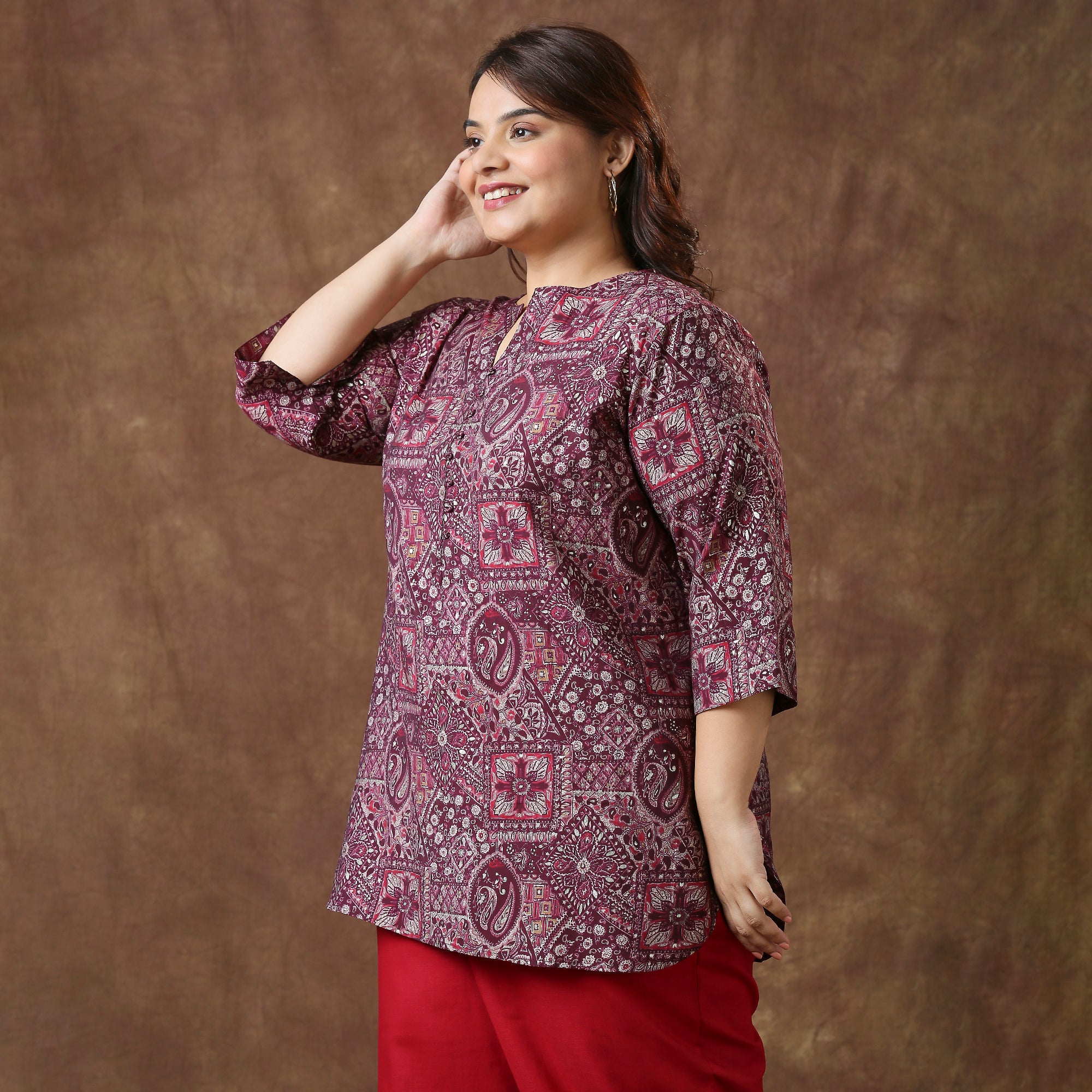 Plus Size Tunic | 2XL - 8XL | Maroon