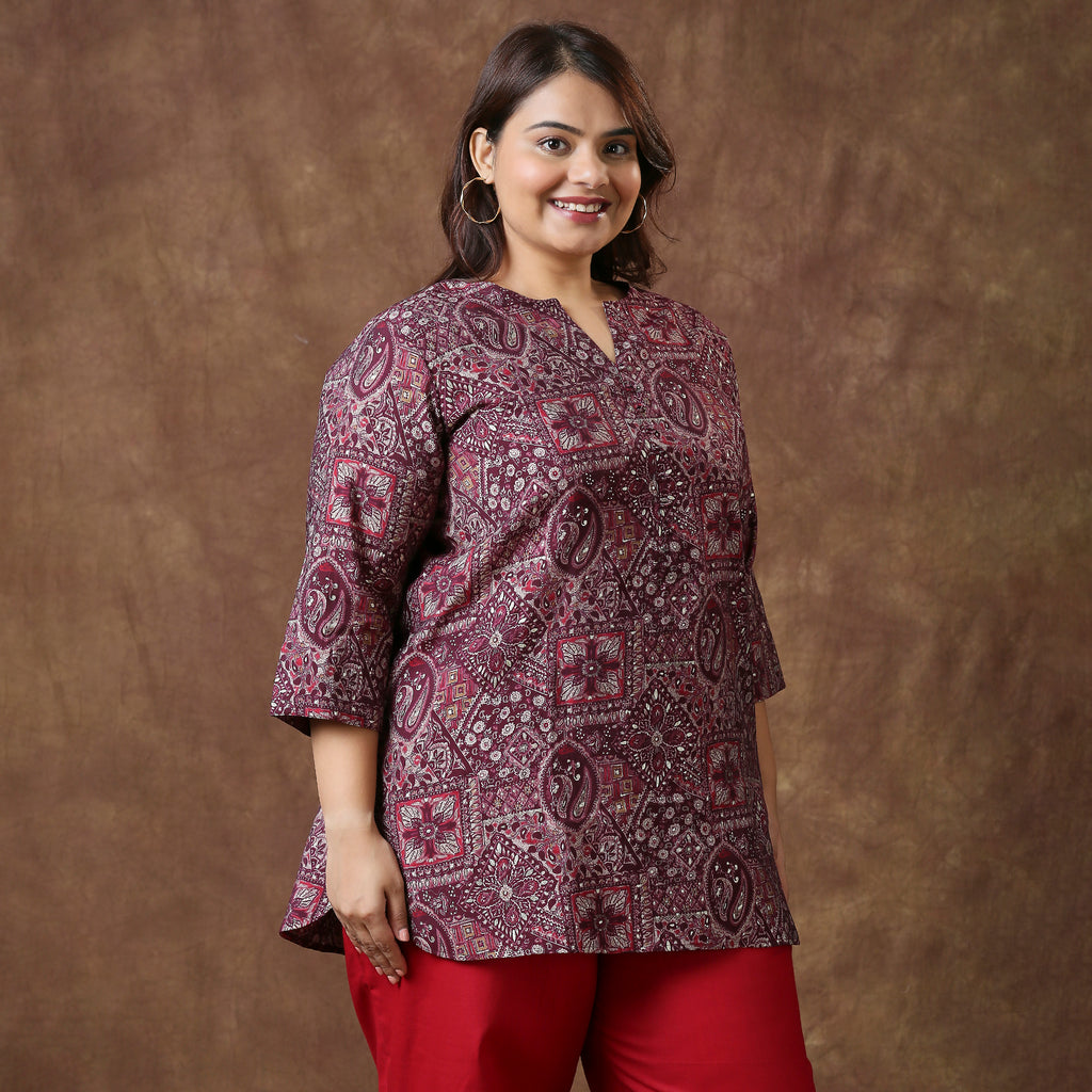 Plus Size Tunic | 2XL - 8XL | Maroon