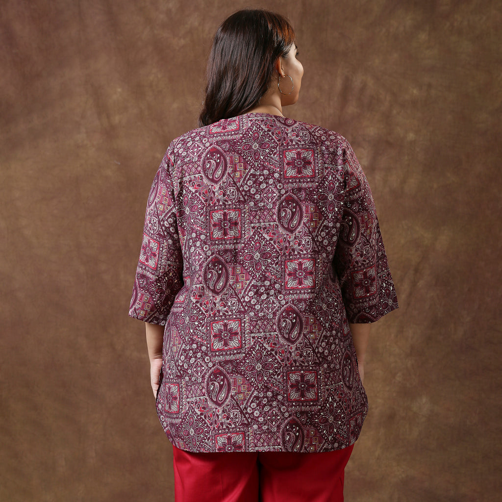 Plus Size Tunic | 2XL - 8XL | Maroon