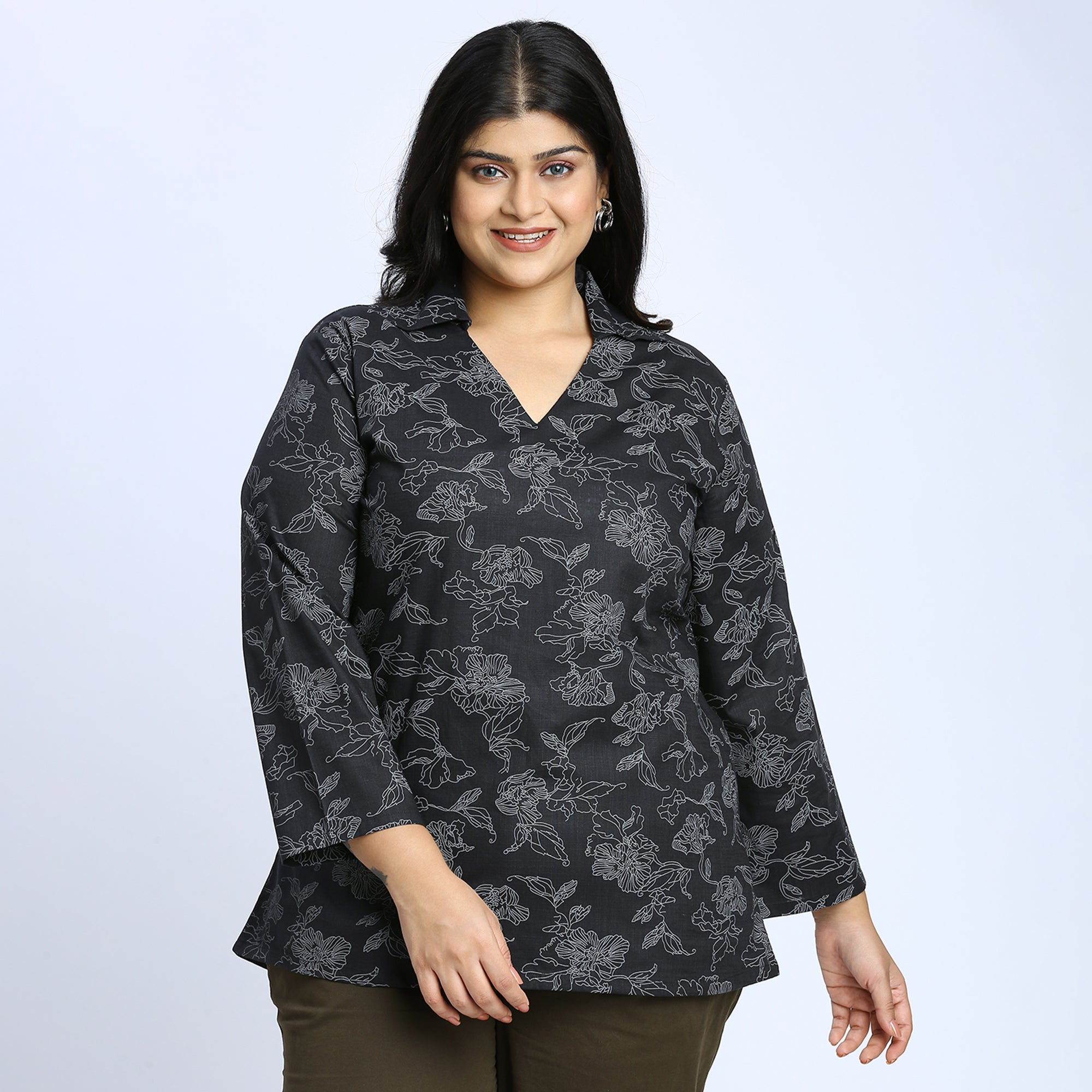 Plus Size Tunic | 2XL - 8XL | 100% Cotton | Black
