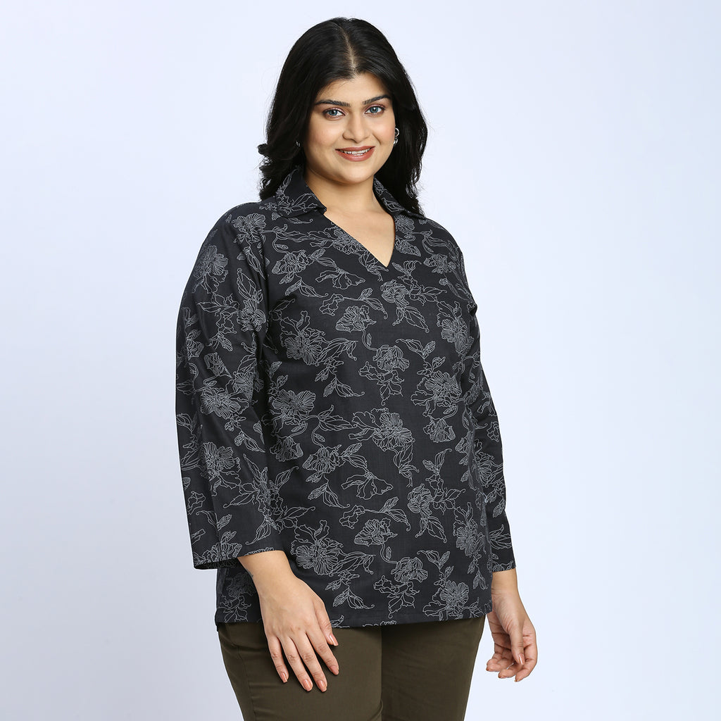 Plus Size Tunic | 2XL - 8XL | 100% Cotton | Black