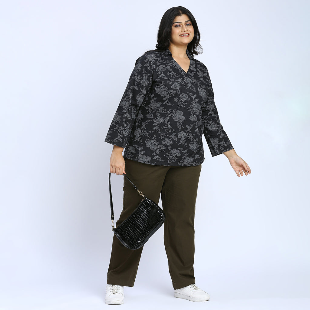 Plus Size Tunic | 2XL - 8XL | 100% Cotton | Black