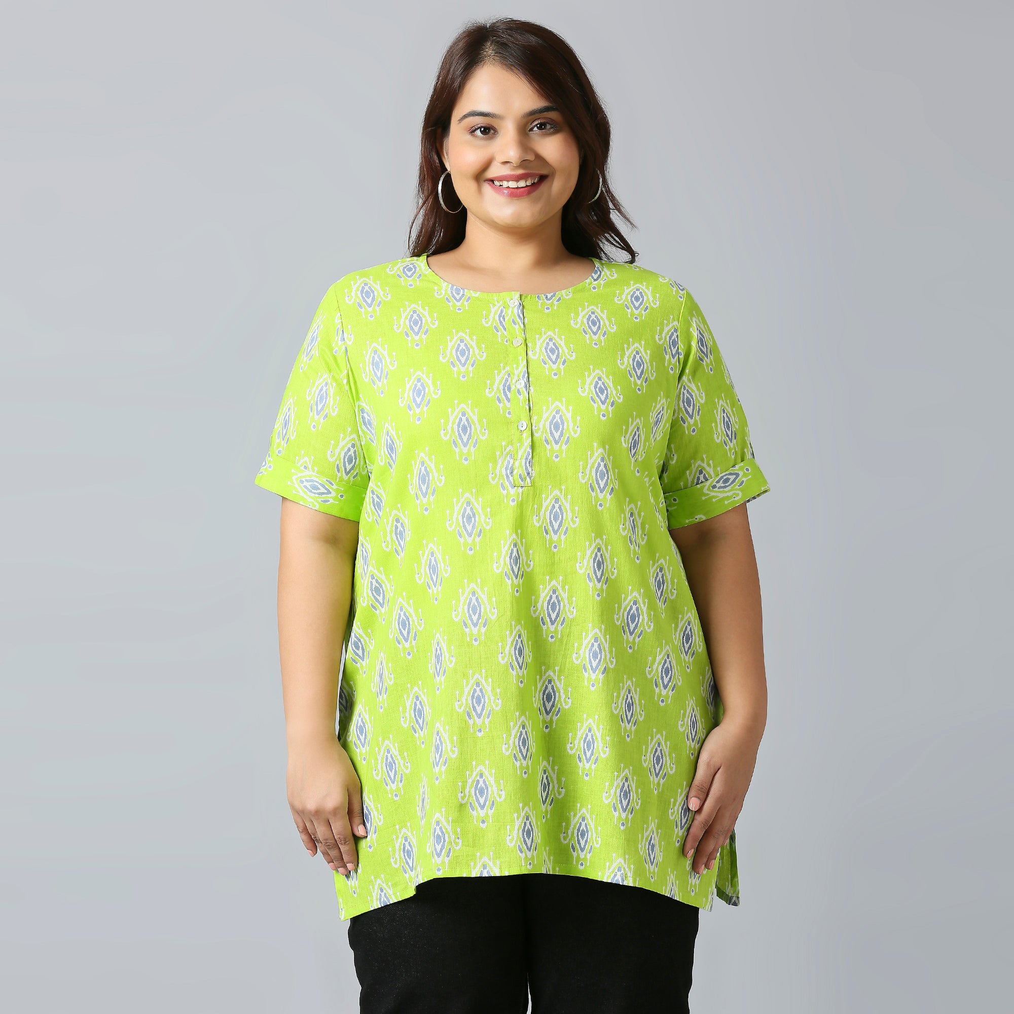 Plus Size Tunic | 2XL - 8XL | 100% Cotton | Lime