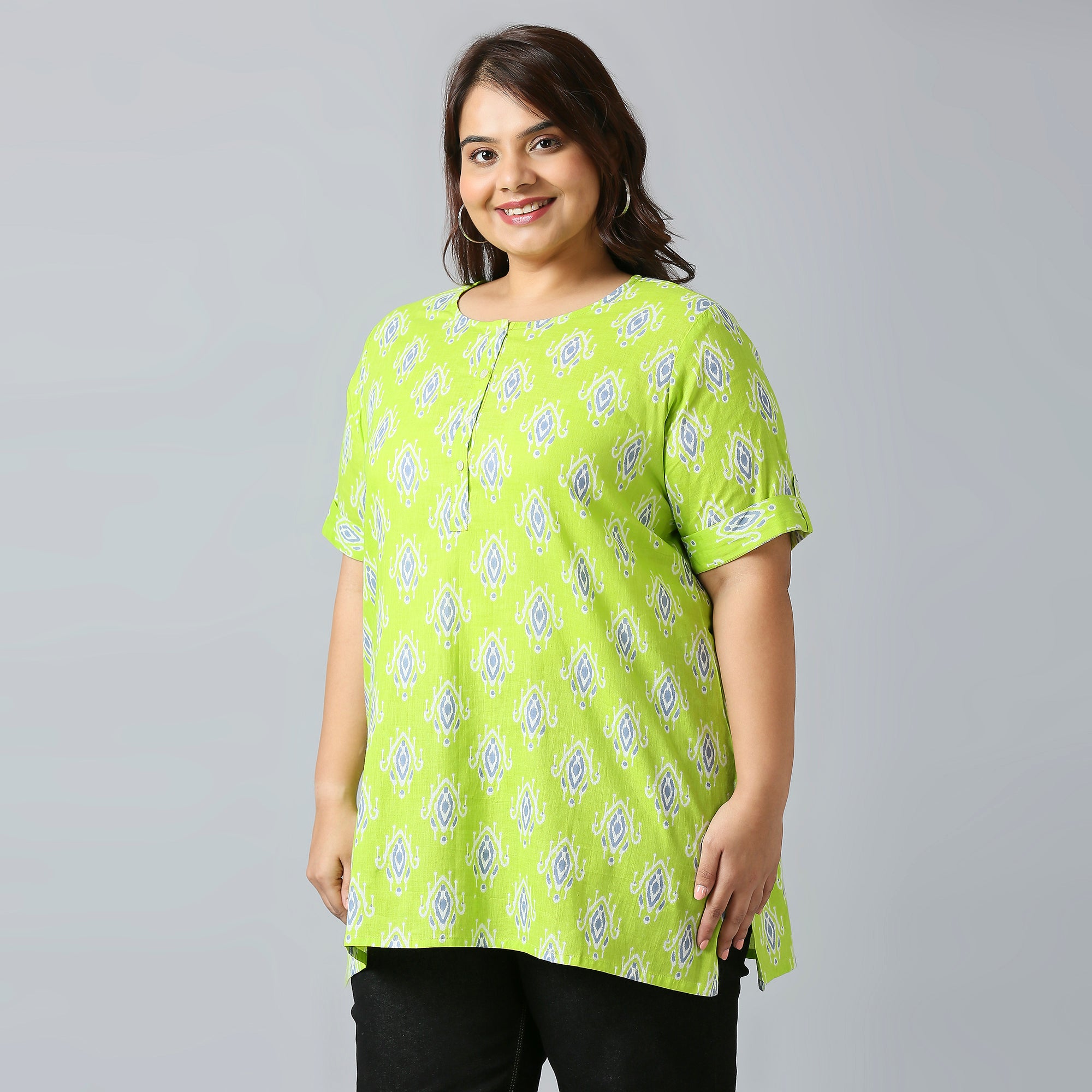 Plus Size Tunic | 2XL - 8XL | 100% Cotton | Lime
