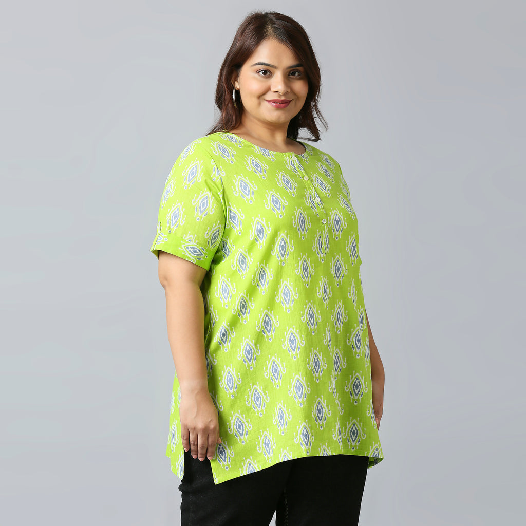 Plus Size Tunic | 2XL - 8XL | 100% Cotton | Lime