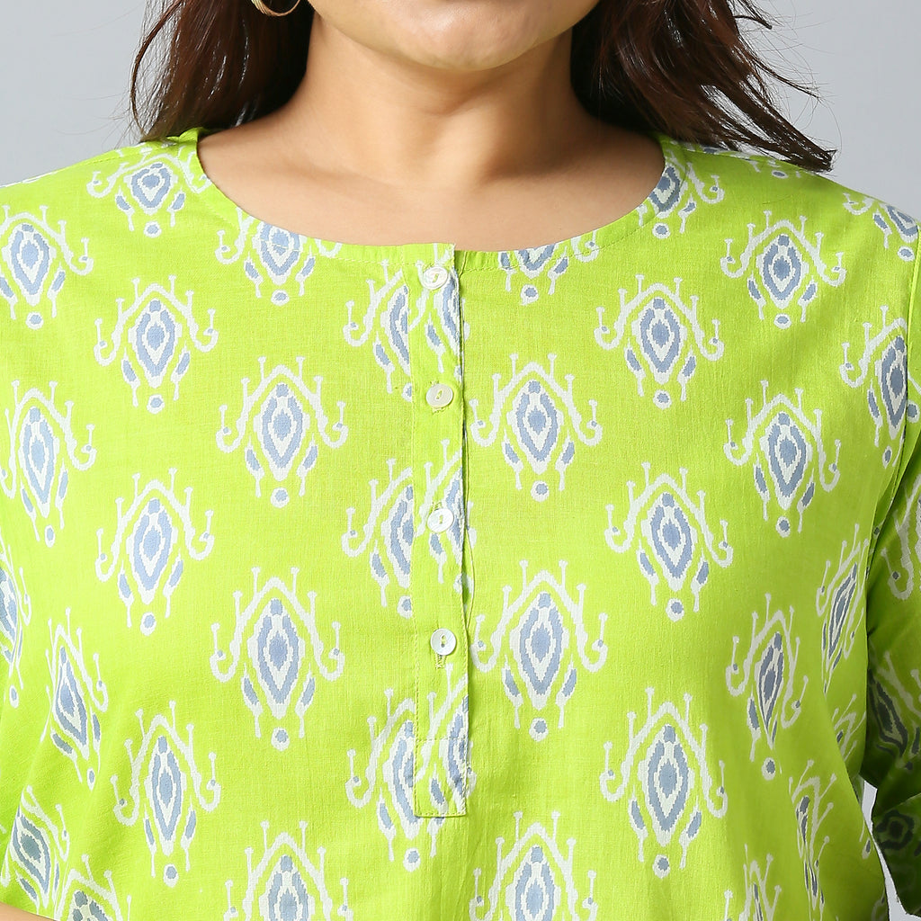 Plus Size Tunic | 2XL - 8XL | 100% Cotton | Lime