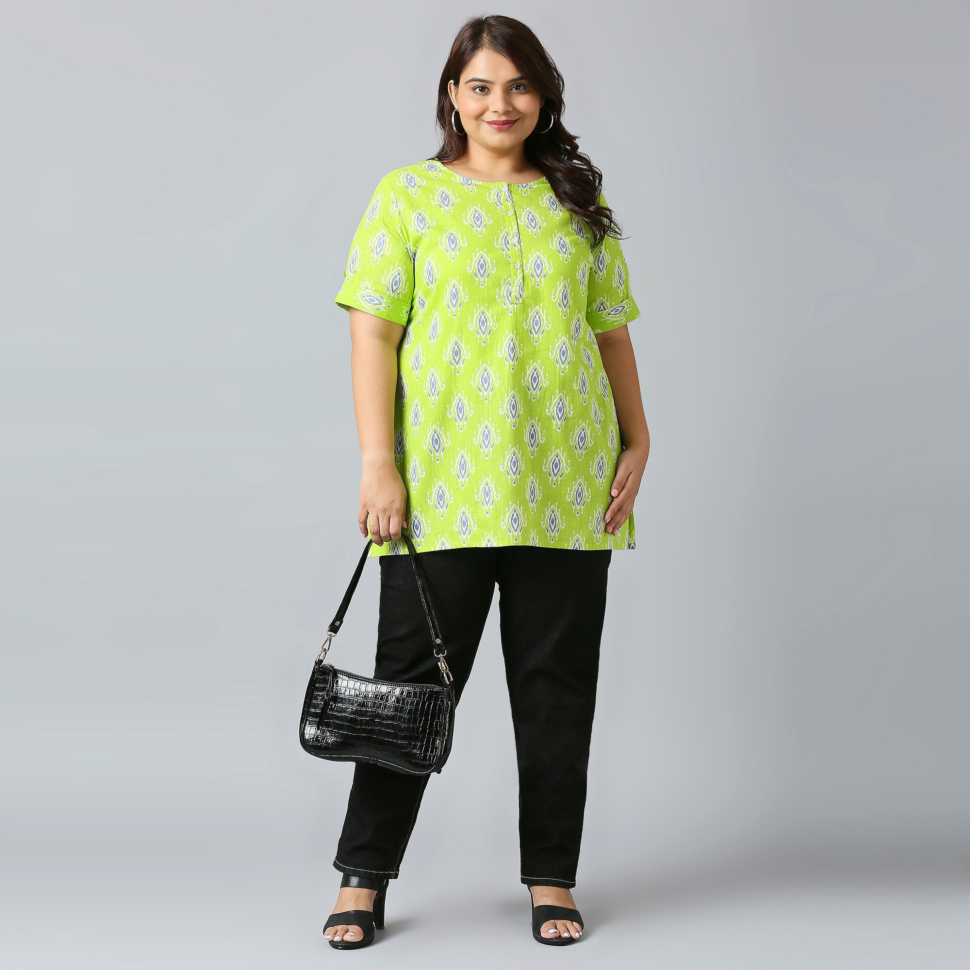 Plus Size Tunic | 2XL - 8XL | 100% Cotton | Lime