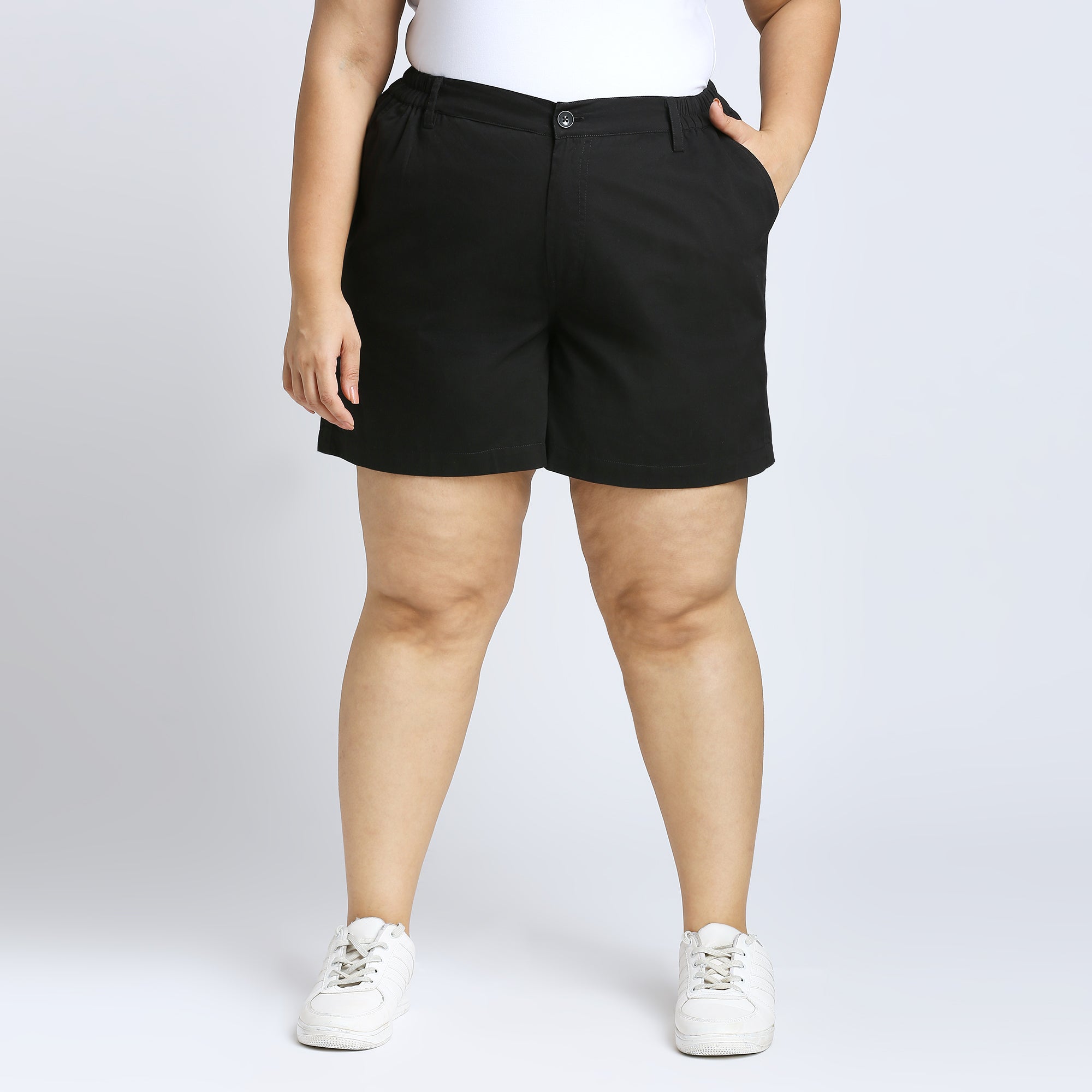 Plus Size Woven Short | 2XL - 8XL | 100% Cotton | Black