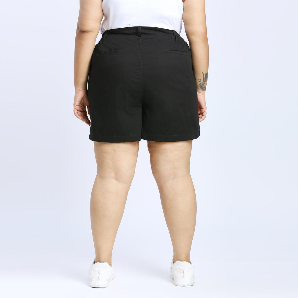 Plus Size Woven Short | 2XL - 8XL | 100% Cotton | Black