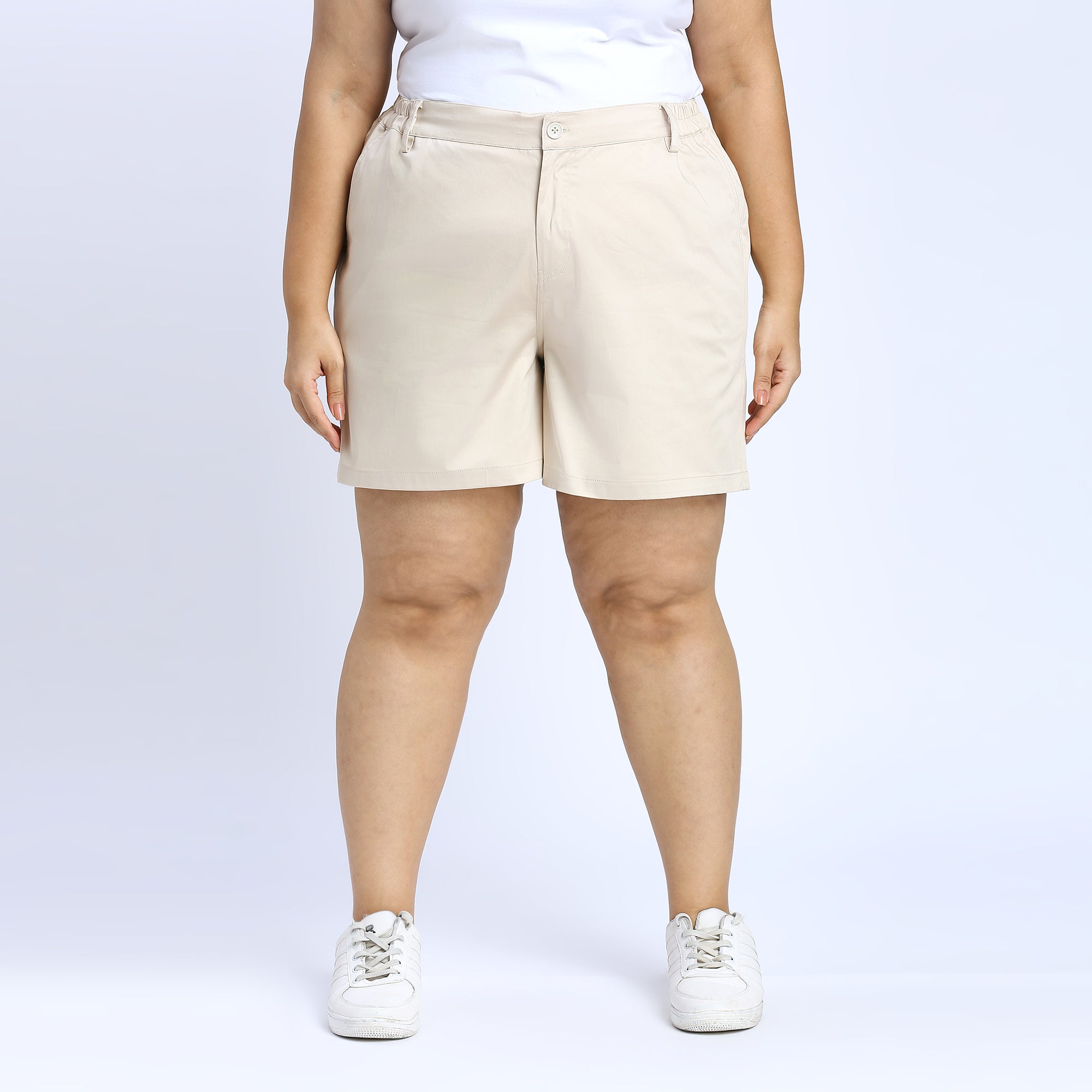 Plus Size Woven Short | 2XL - 8XL | 100% Cotton | Beige