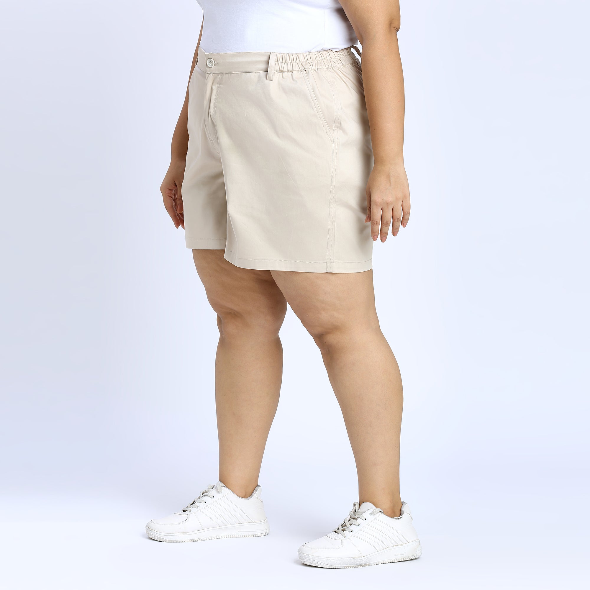 Plus Size Woven Short | 2XL - 8XL | 100% Cotton | Beige