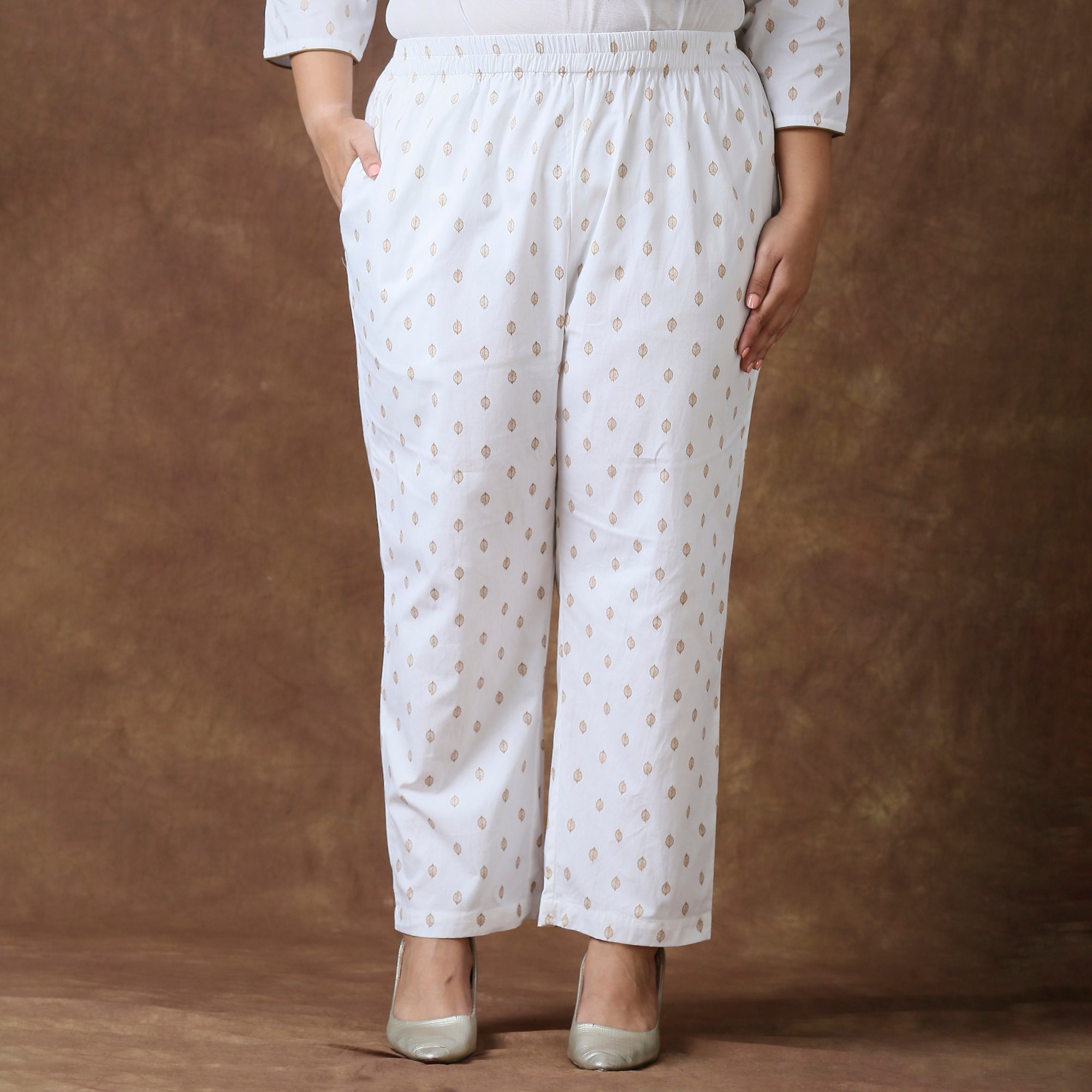 Plus Size Co-Ord Set | 2XL - 8XL | 100% Cotton | Off White