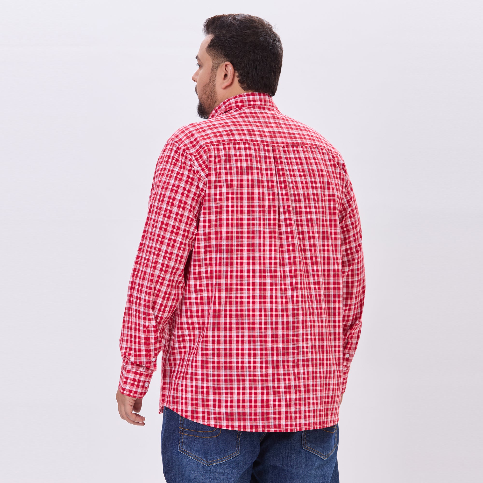 Plus Size Casual Shirt | 4XL-10XL | 100% Cotton | Red