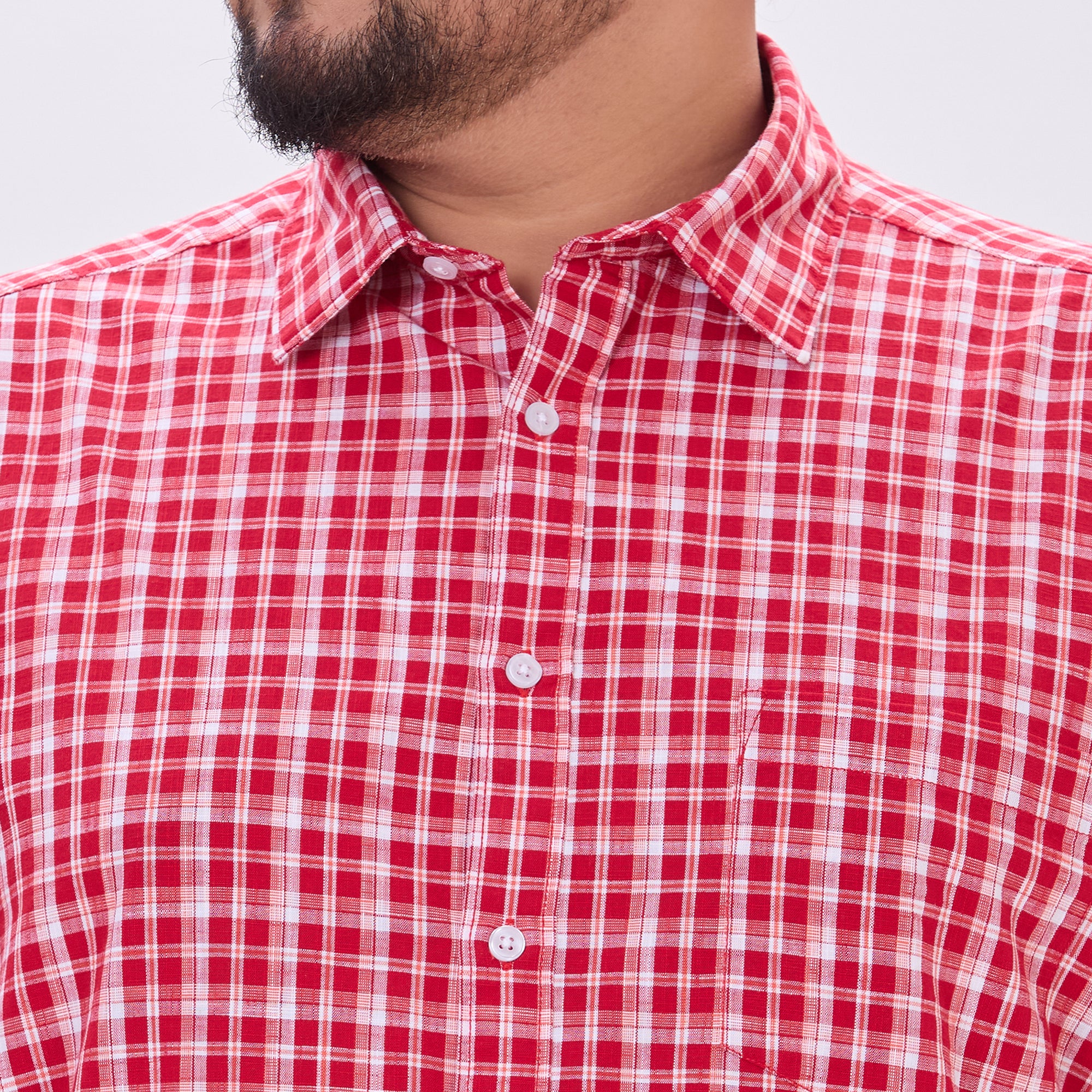 Plus Size Casual Shirt | 4XL-10XL | 100% Cotton | Red