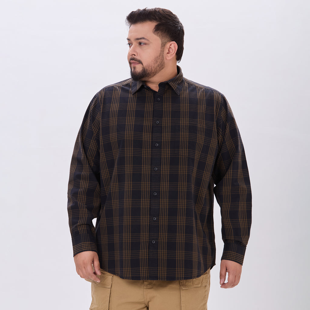 Plus Size Casual Shirt | 4XL-10XL | 100% Cotton | Black