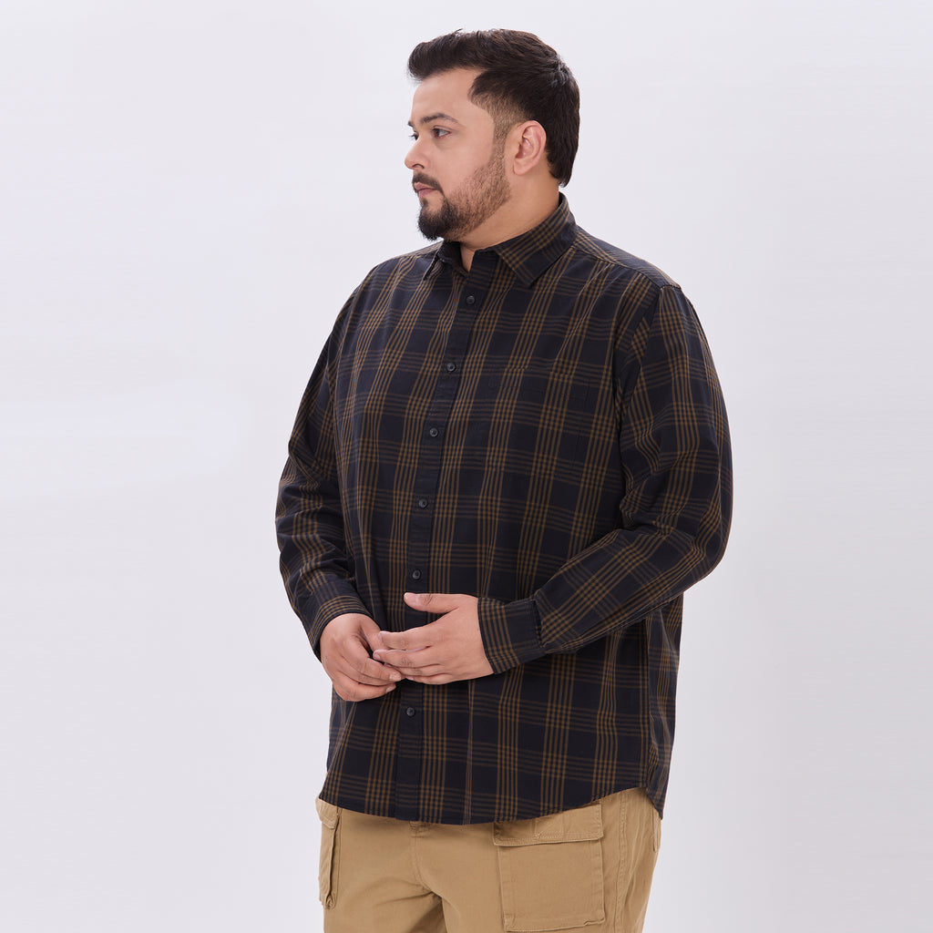Plus Size Casual Shirt | 4XL-10XL | 100% Cotton | Black