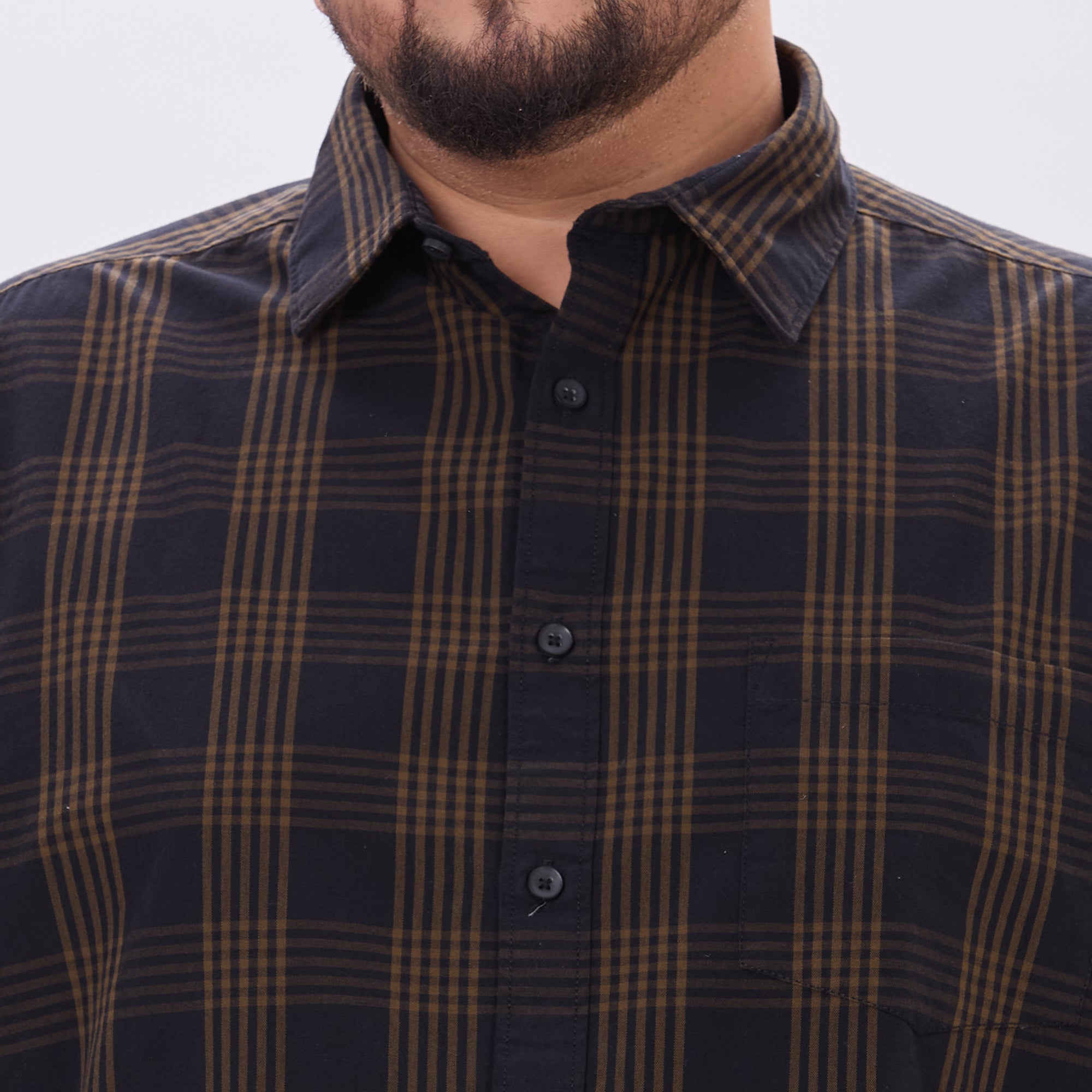 Plus Size Casual Shirt | 4XL-10XL | 100% Cotton | Black