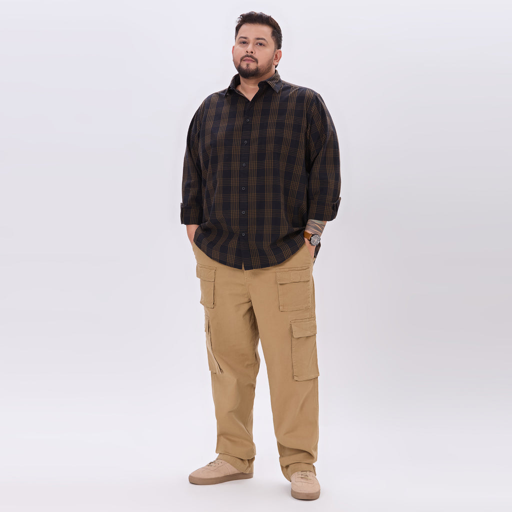 Plus Size Casual Shirt | 4XL-10XL | 100% Cotton | Black