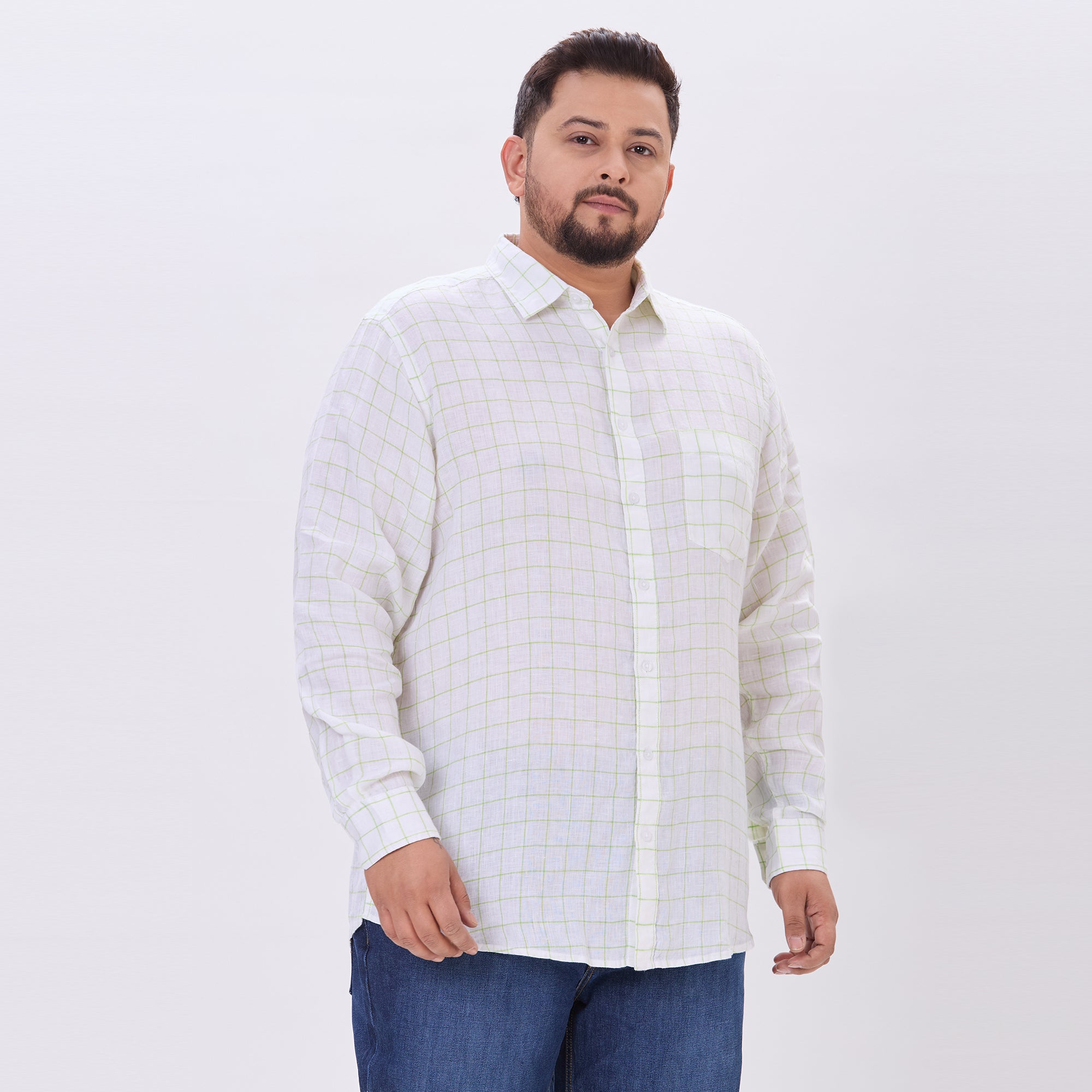 Plus Size Casual Shirt | 4XL-9XL | 100% Linen | White