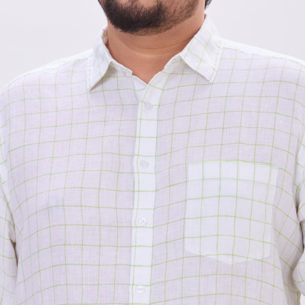 Plus Size Casual Shirt | 4XL-9XL | 100% Linen | White