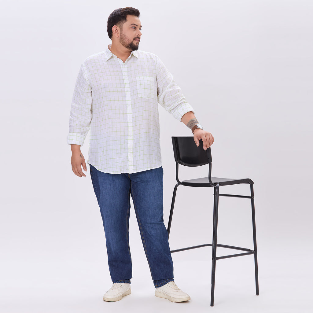 Plus Size Casual Shirt | 4XL-9XL | 100% Linen | White