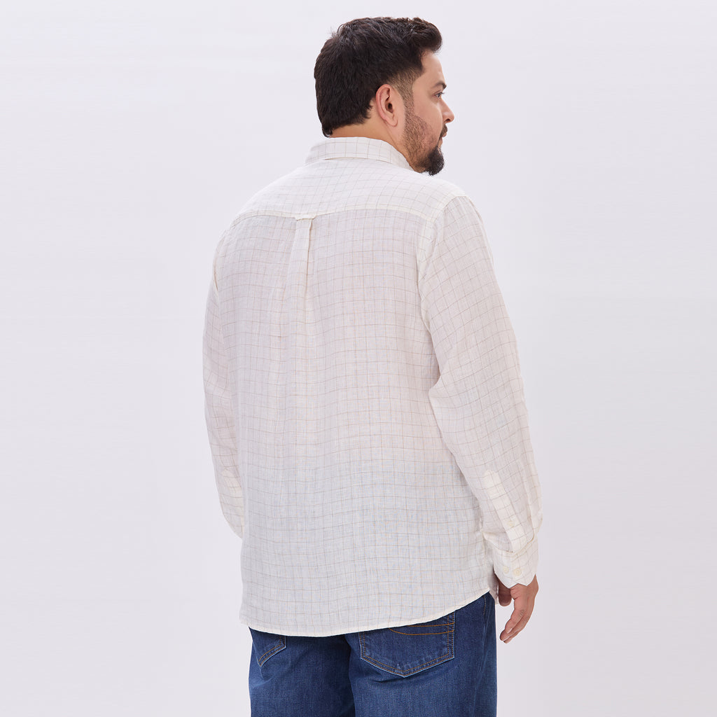 Plus Size Casual Shirt | 4XL-10XL | 100% Linen | Cream
