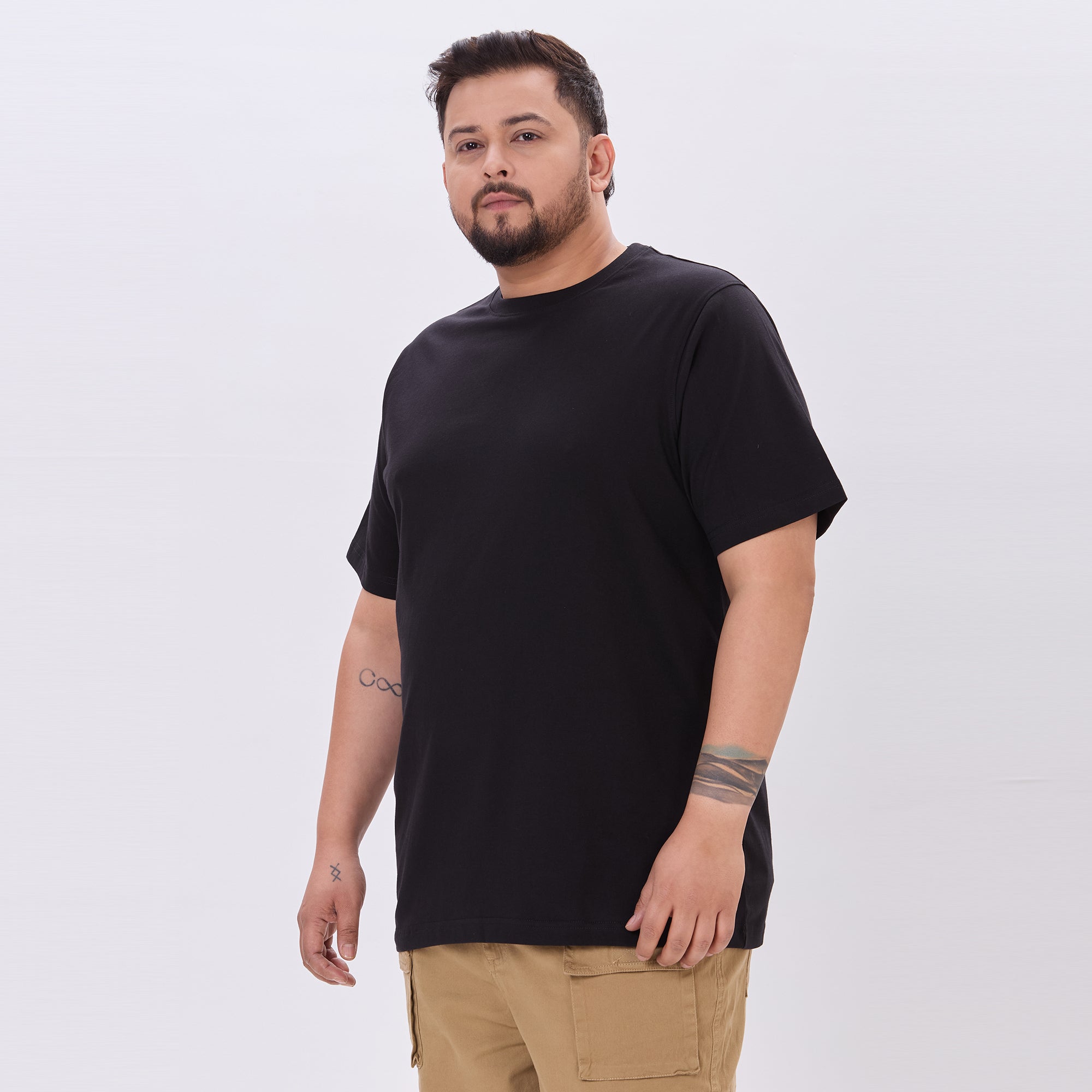 Plus Size Black Core T-shirt | 4XL-10XL | 100% Cotton