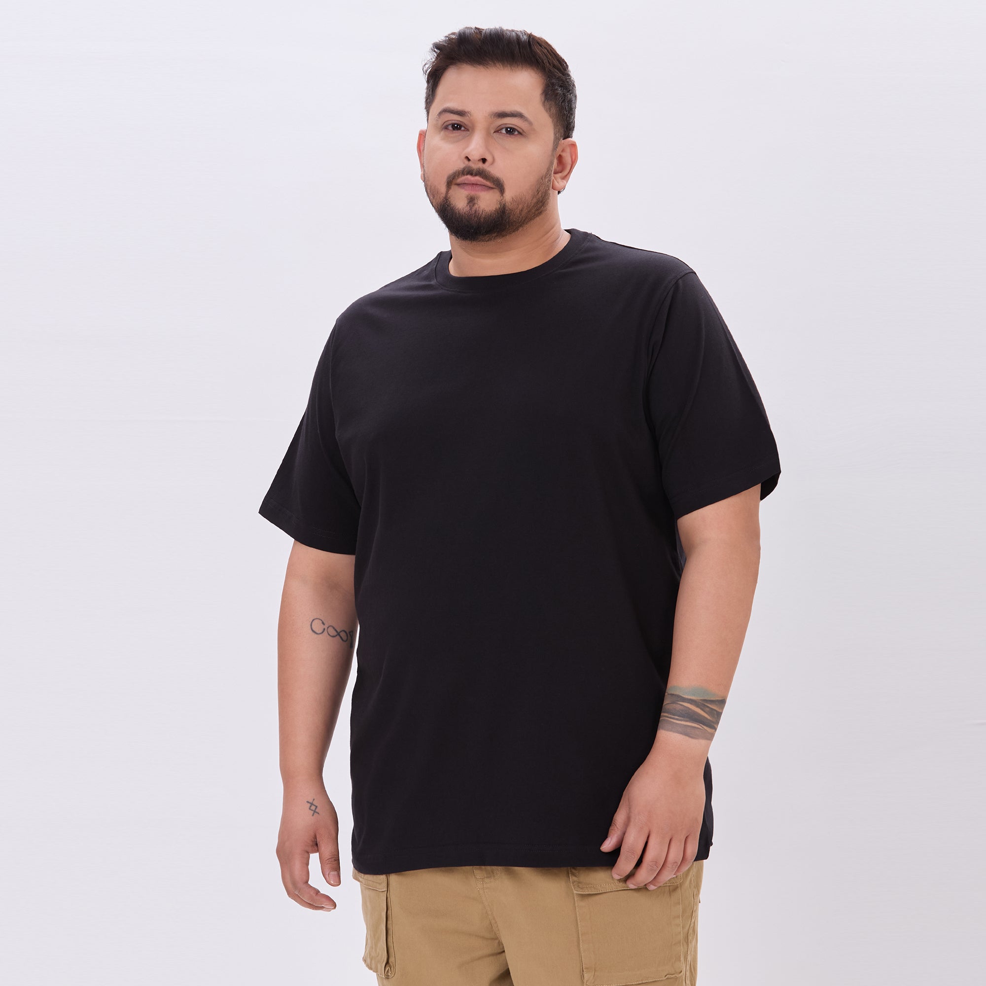 Plus Size Black Core T-shirt | 4XL-10XL | 100% Cotton