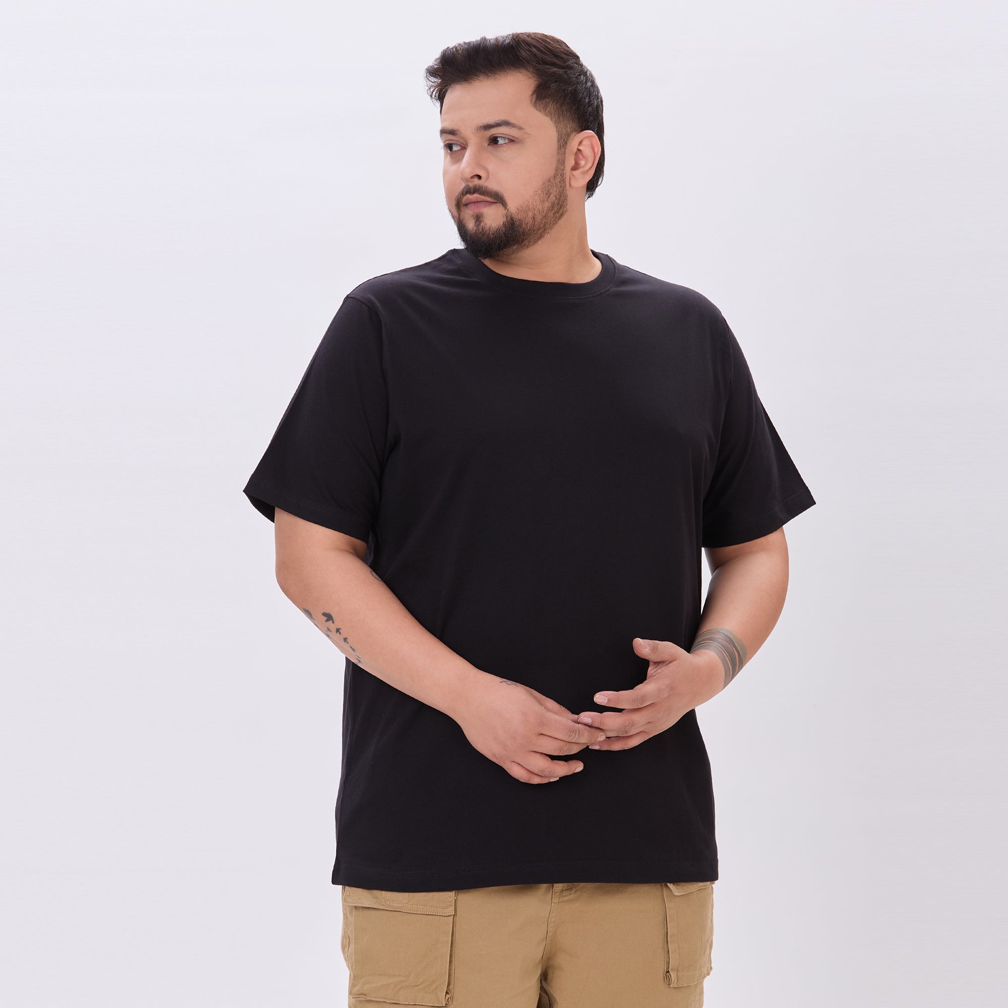 Plus Size Black Core T-shirt | 4XL-10XL | 100% Cotton