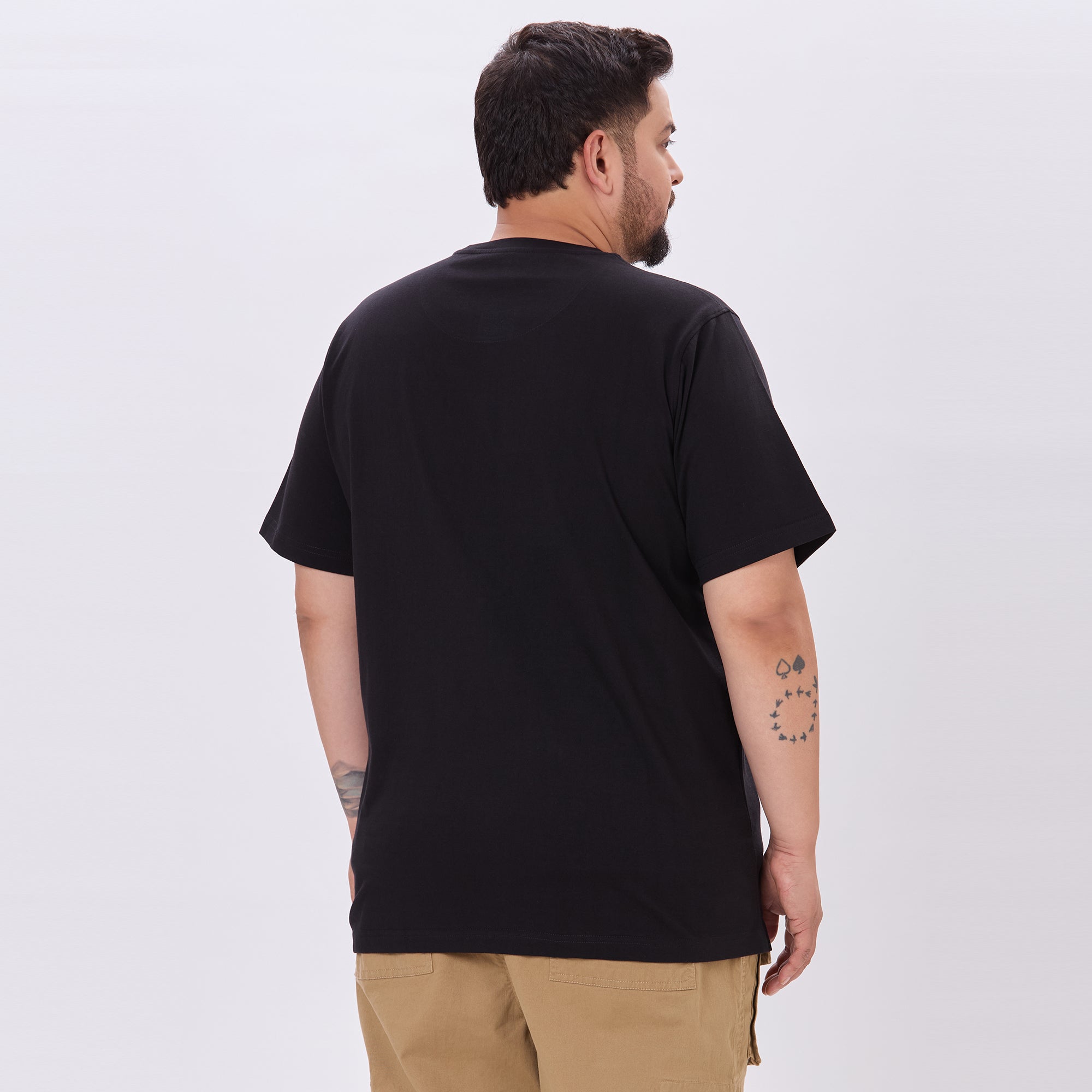 Plus Size Black Core T-shirt | 4XL-10XL | 100% Cotton