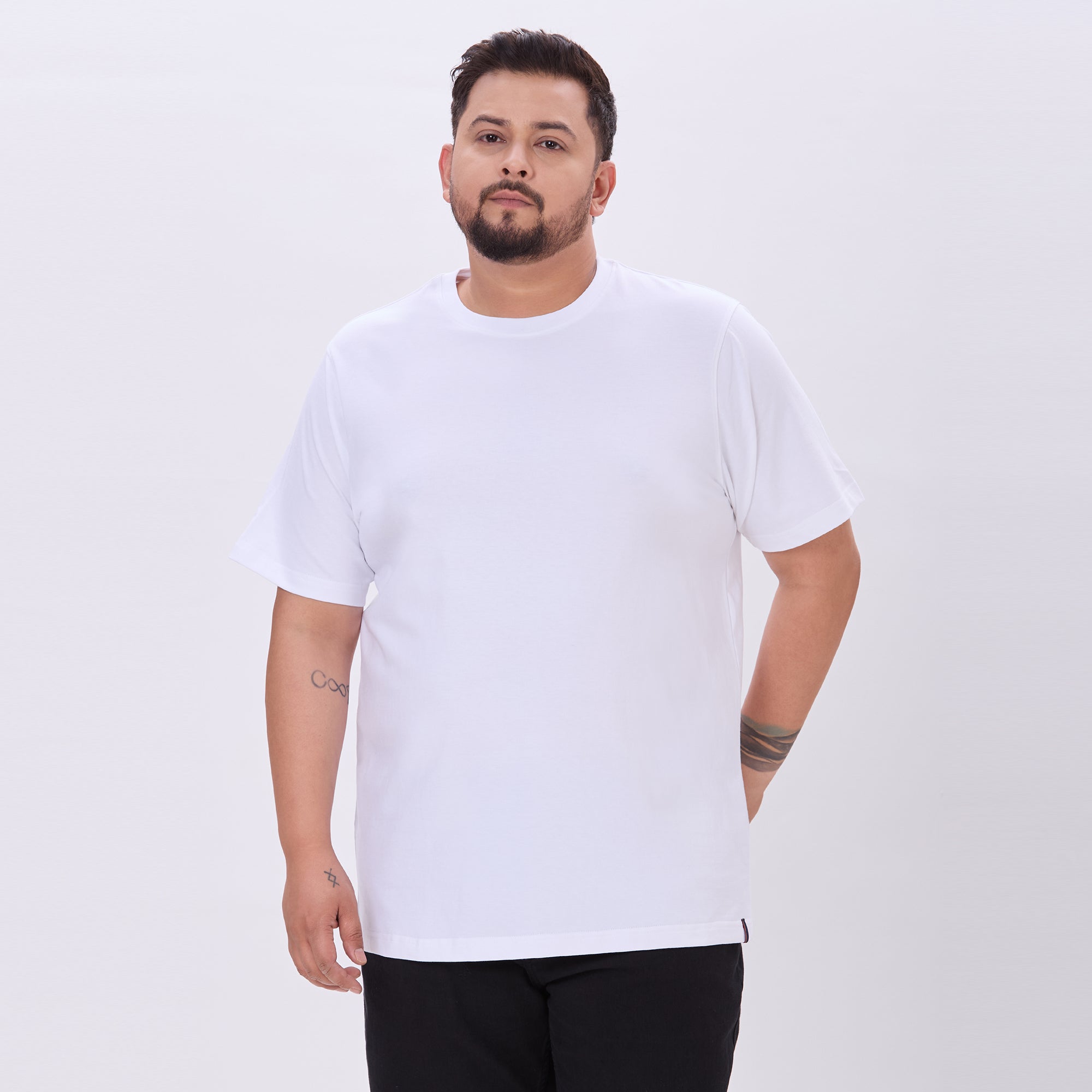 Plus Size White Core T-shirt | 4XL-10XL | 100% Cotton