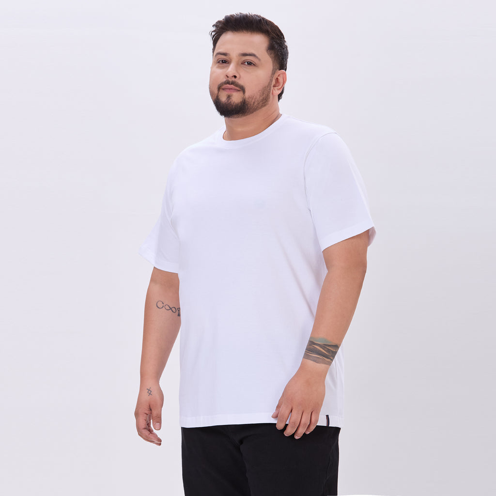Plus Size White Core T-shirt | 4XL-10XL | 100% Cotton