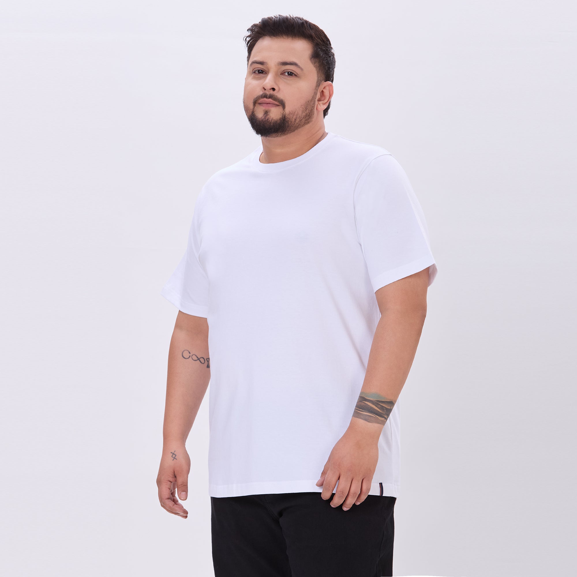 Plus Size White Core T-shirt | 4XL-10XL | 100% Cotton