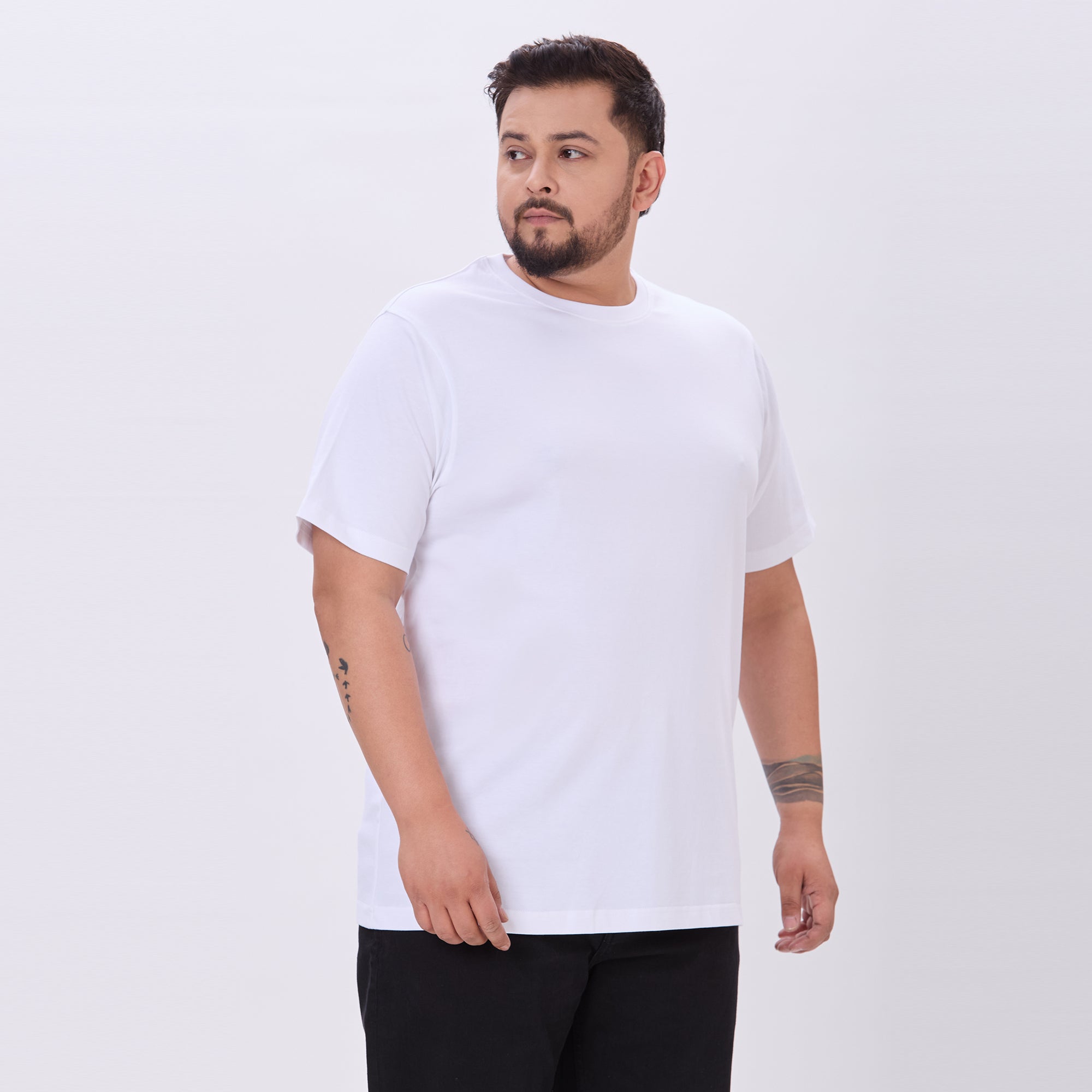 Plus Size White Core T-shirt | 4XL-10XL | 100% Cotton