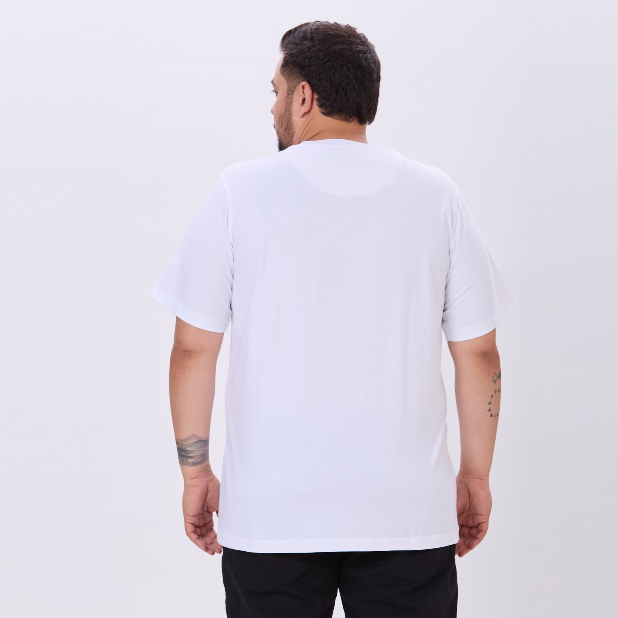 Plus Size White Core T-shirt | 4XL-10XL | 100% Cotton
