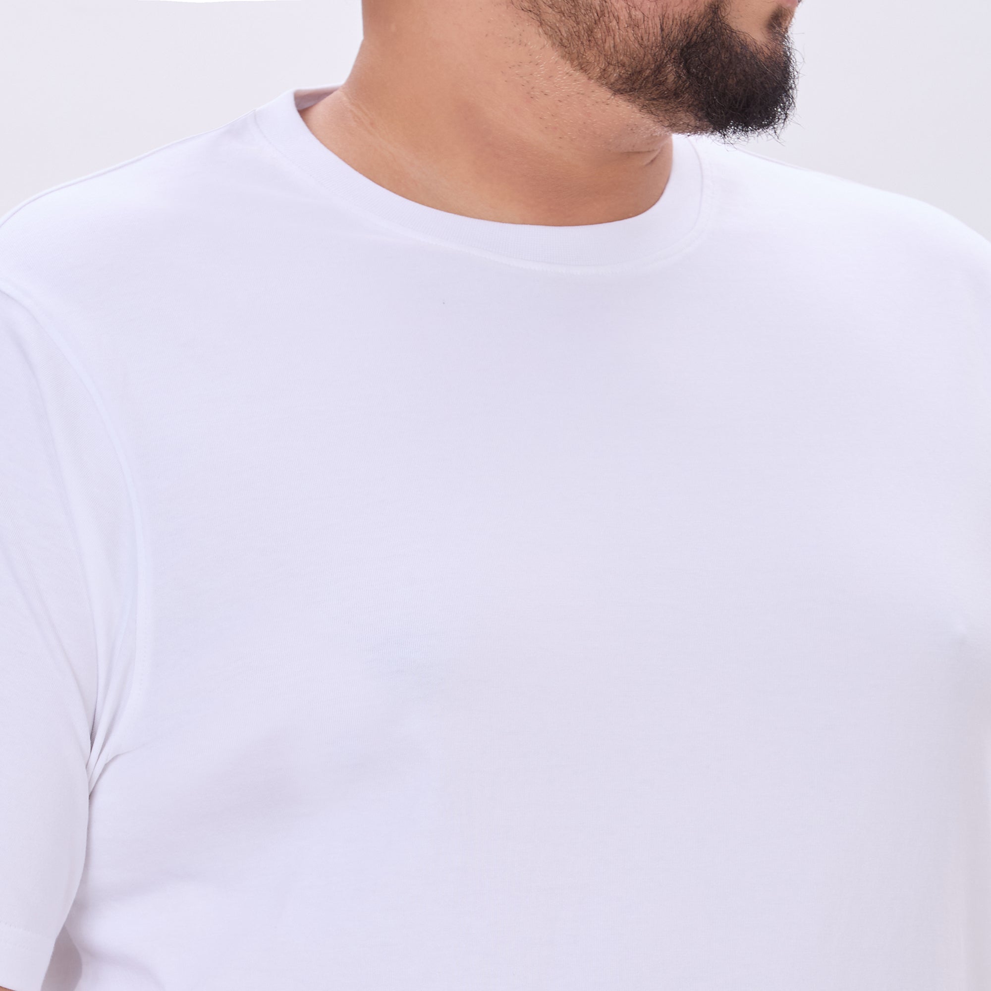 Plus Size White Core T-shirt | 4XL-10XL | 100% Cotton