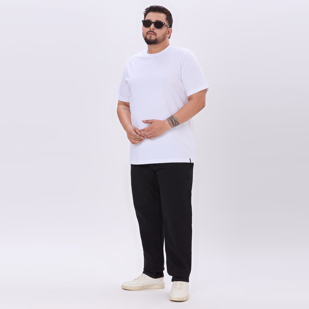 Plus Size White Core T-shirt | 4XL-10XL | 100% Cotton